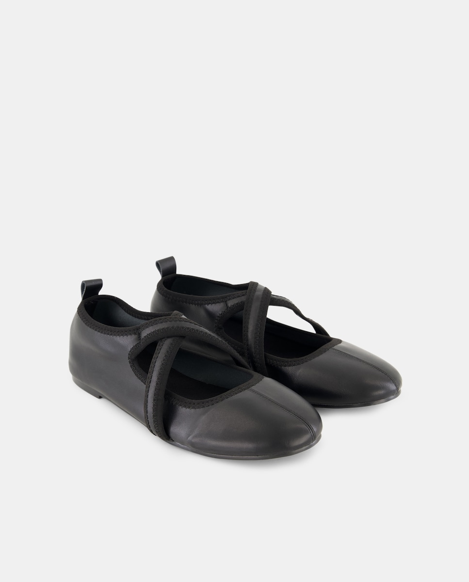 Bailarina de mujer cruzada Negro-2