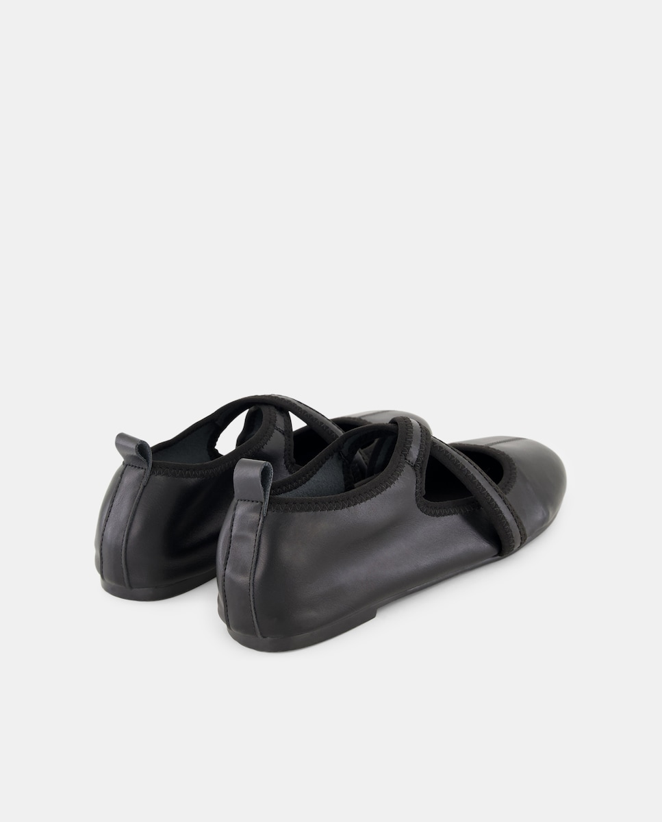 Bailarina de mujer cruzada Negro-3