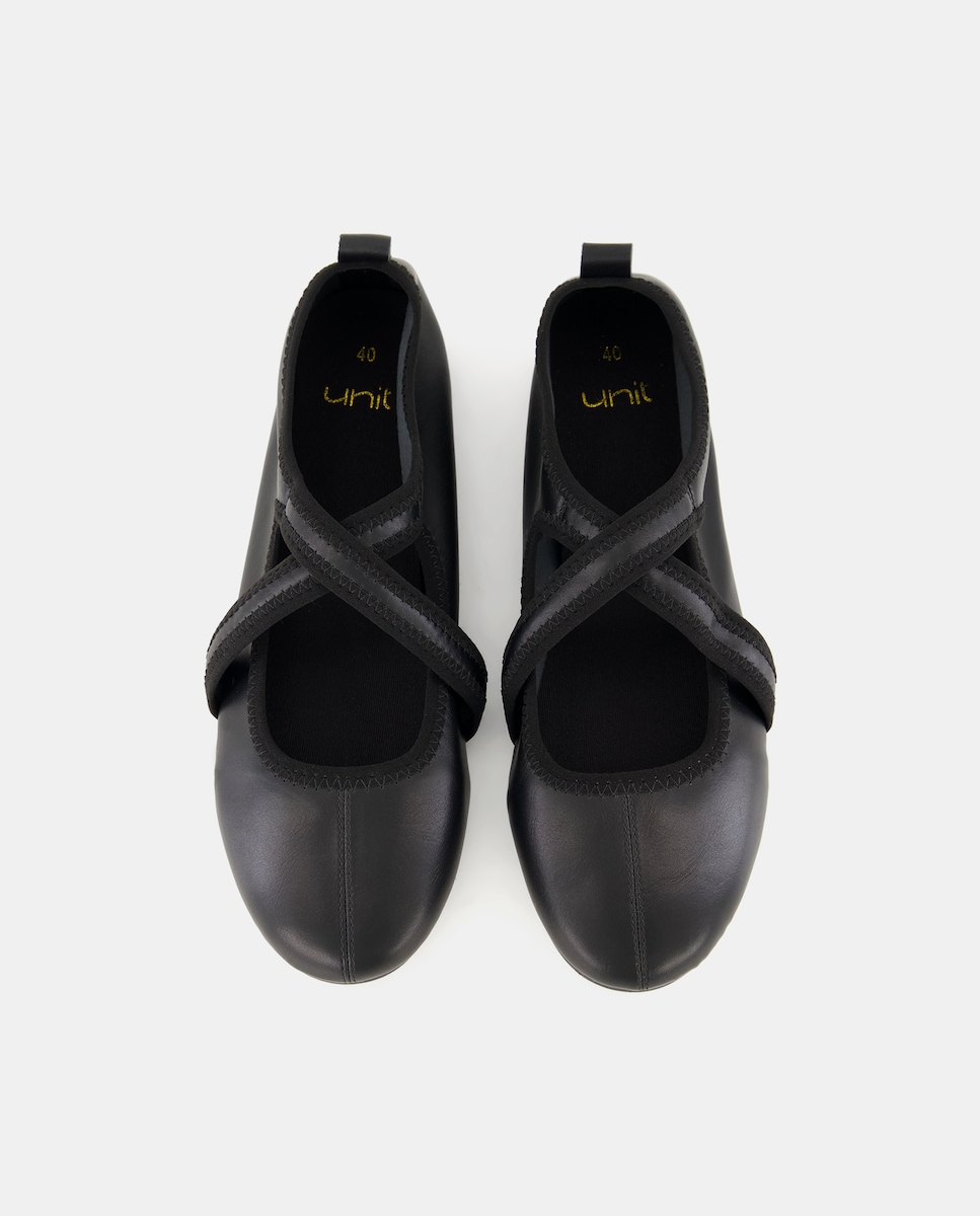 Bailarina de mujer cruzada Negro-4