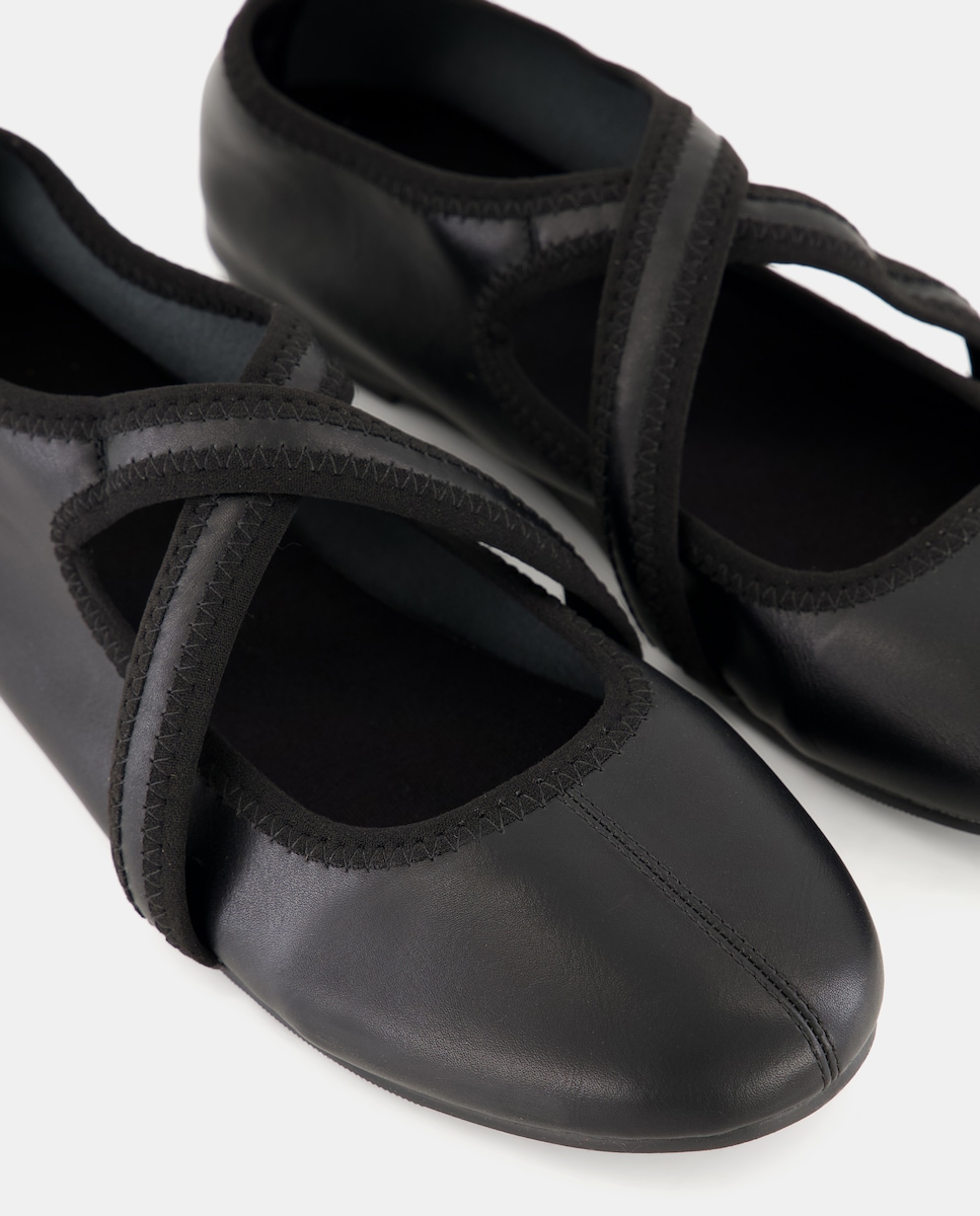 Bailarina de mujer cruzada Negro-5