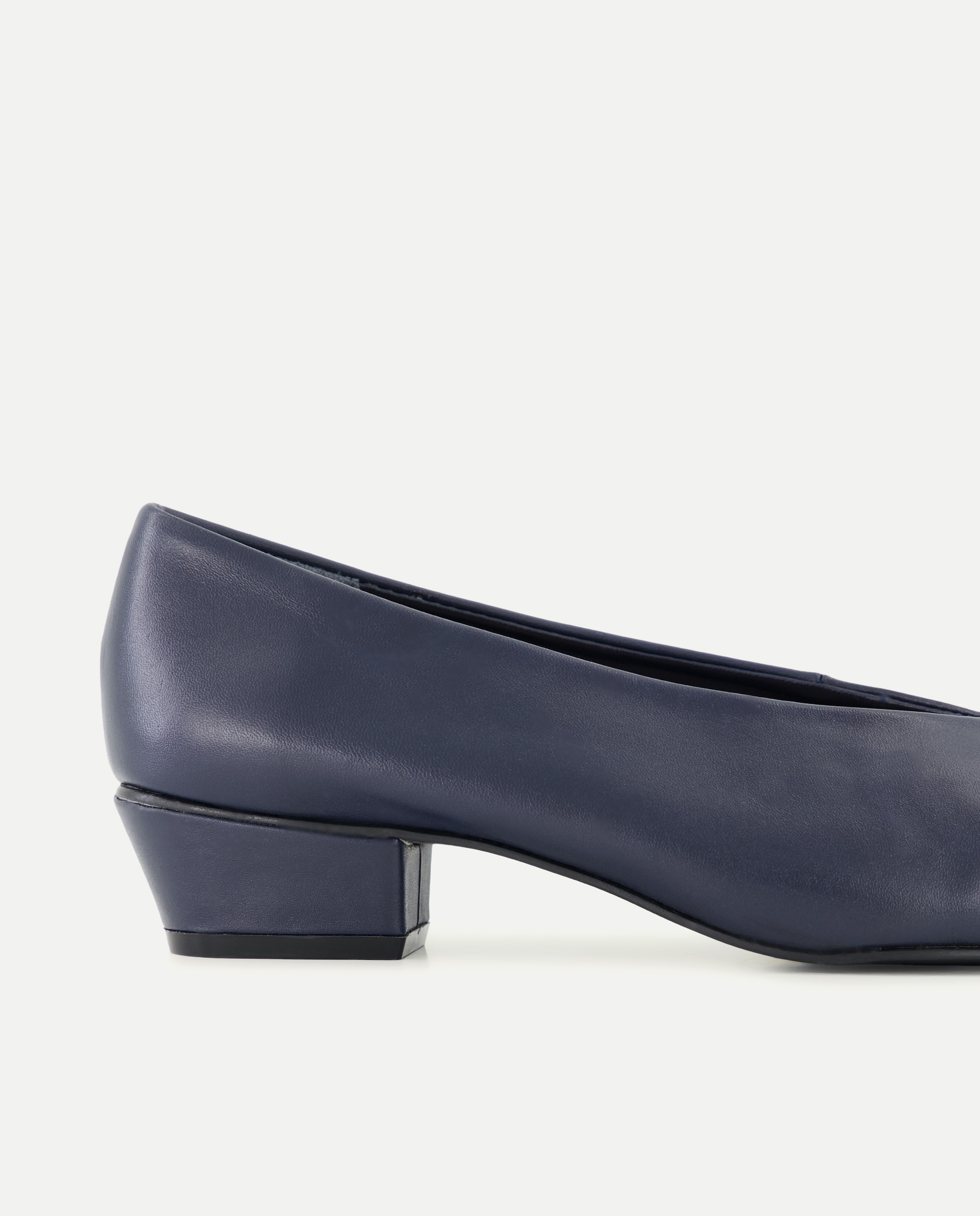 Bailarina de mujer de piel tacón Azul marino-5