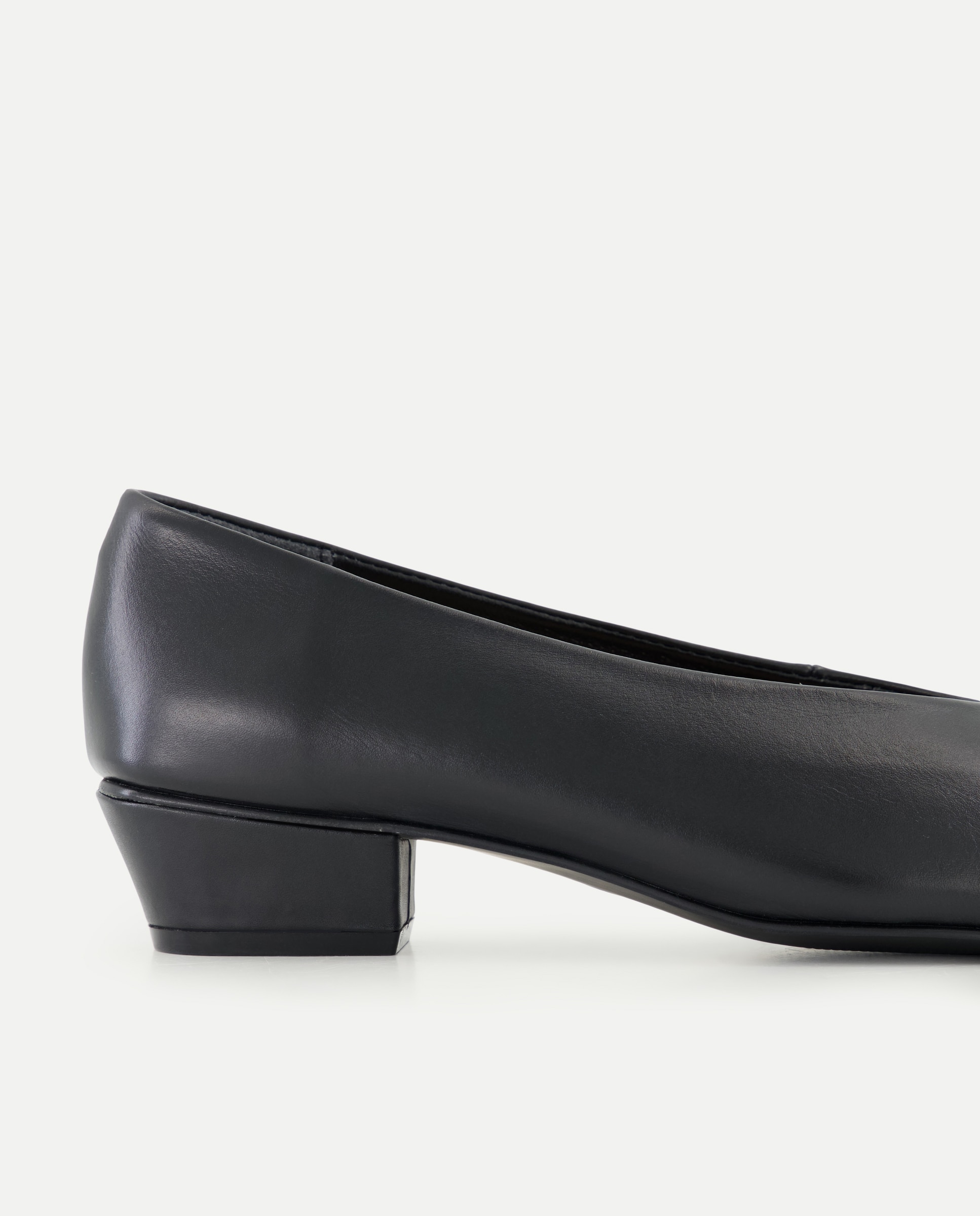 Bailarina de mujer de piel tacón Negro-5