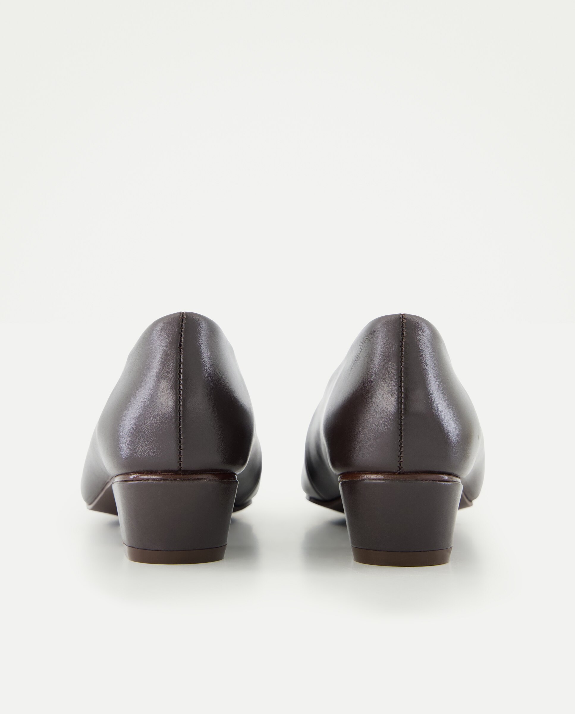 Bailarina de mujer de piel tacón Chocolate-3