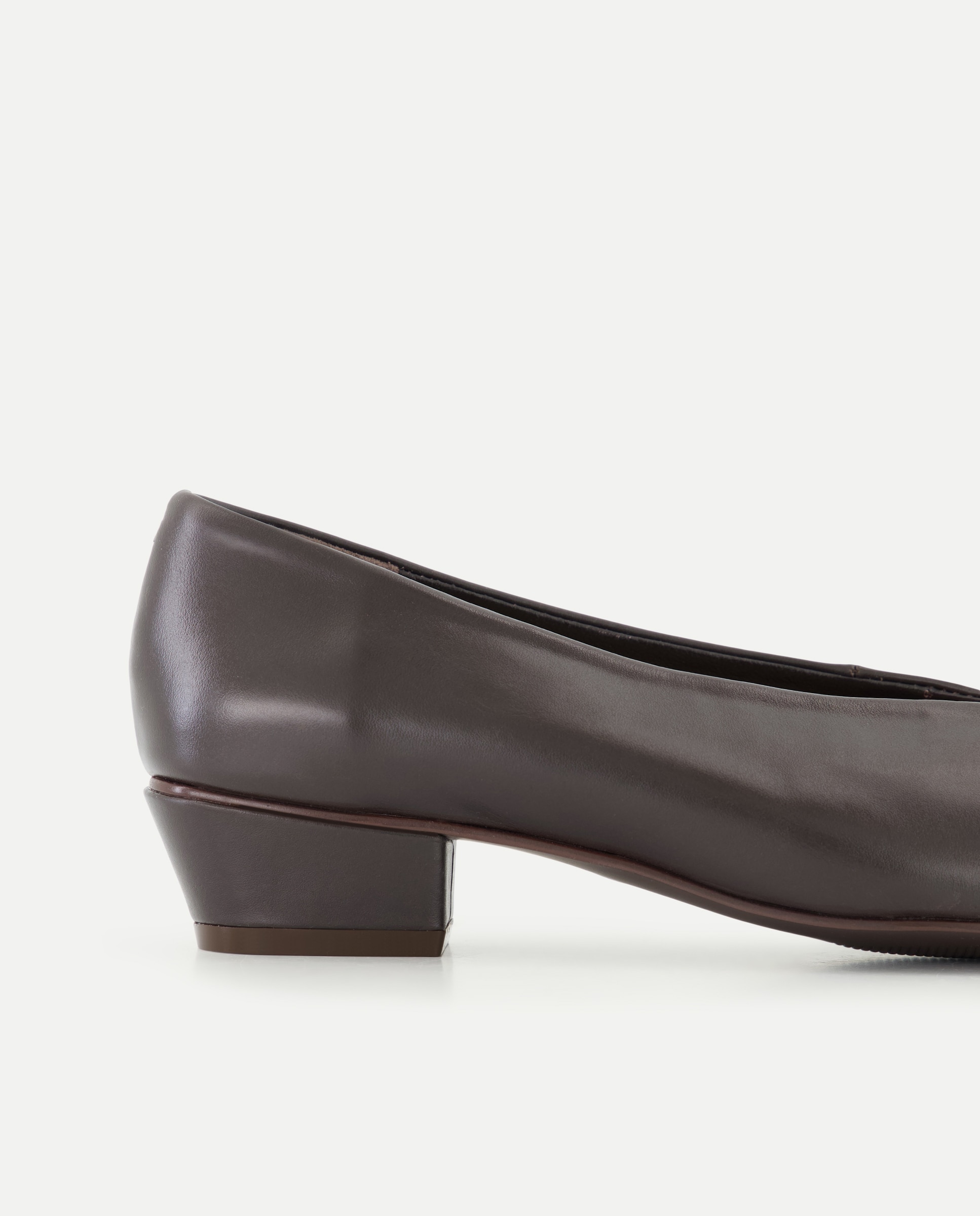 Bailarina de mujer de piel tacón Chocolate-5