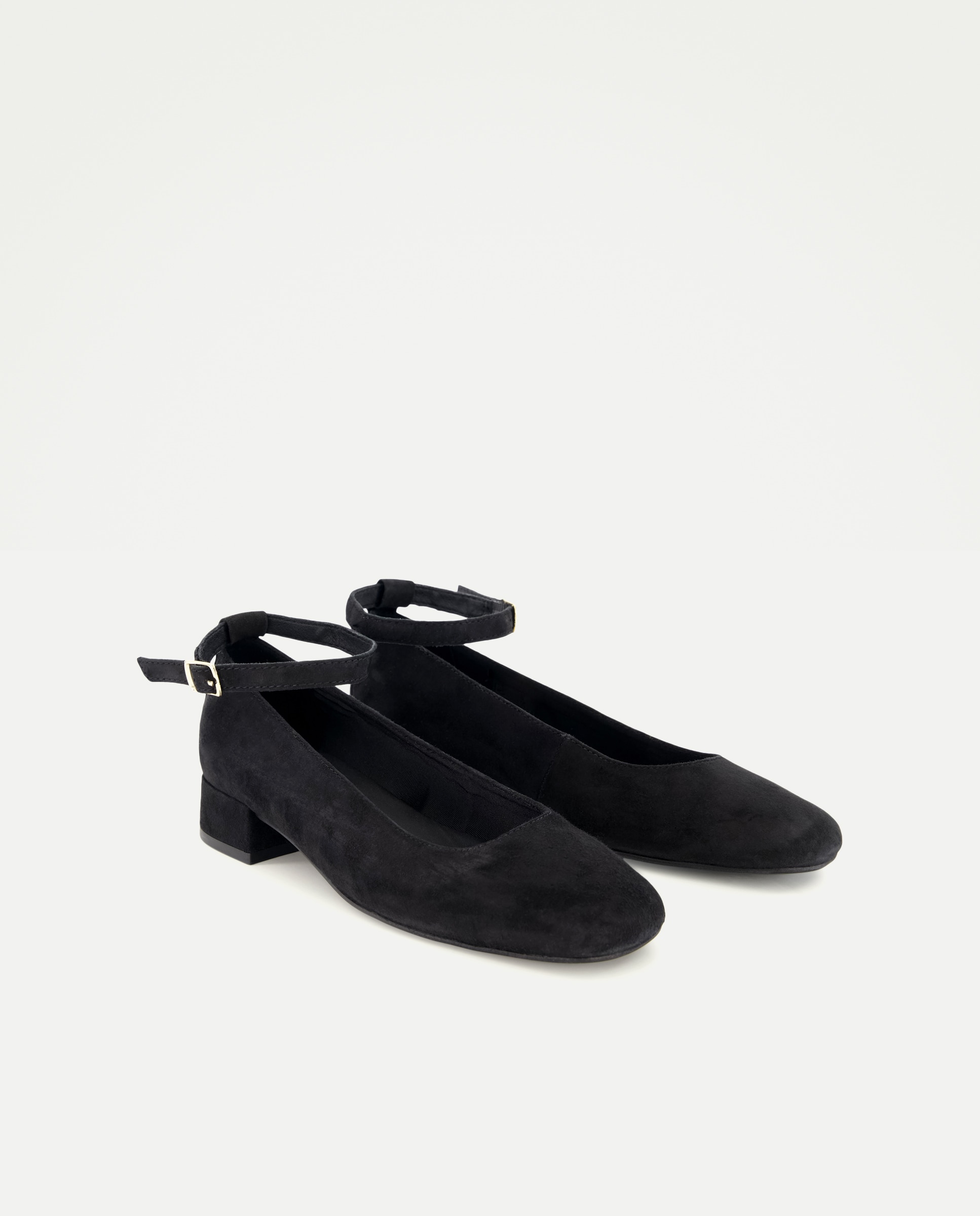 Bailarina de mujer de piel con tacón Negro-2