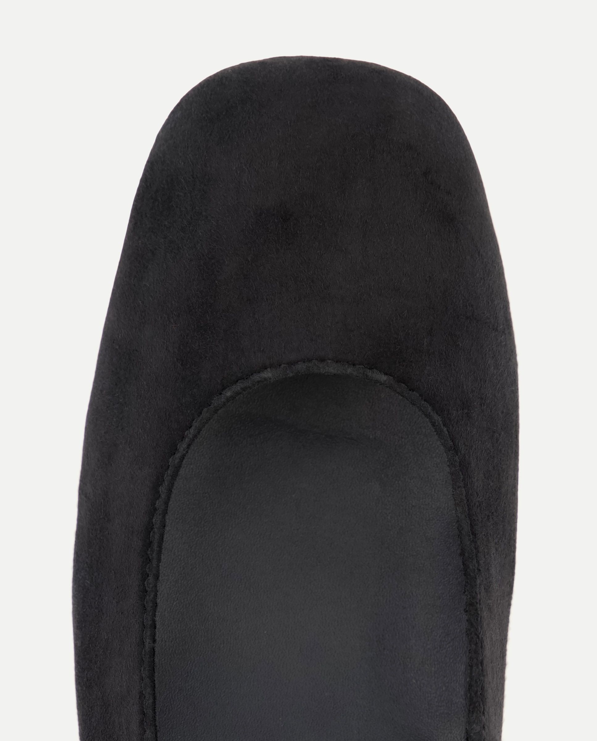 Bailarina de mujer de piel con tacón Negro-4