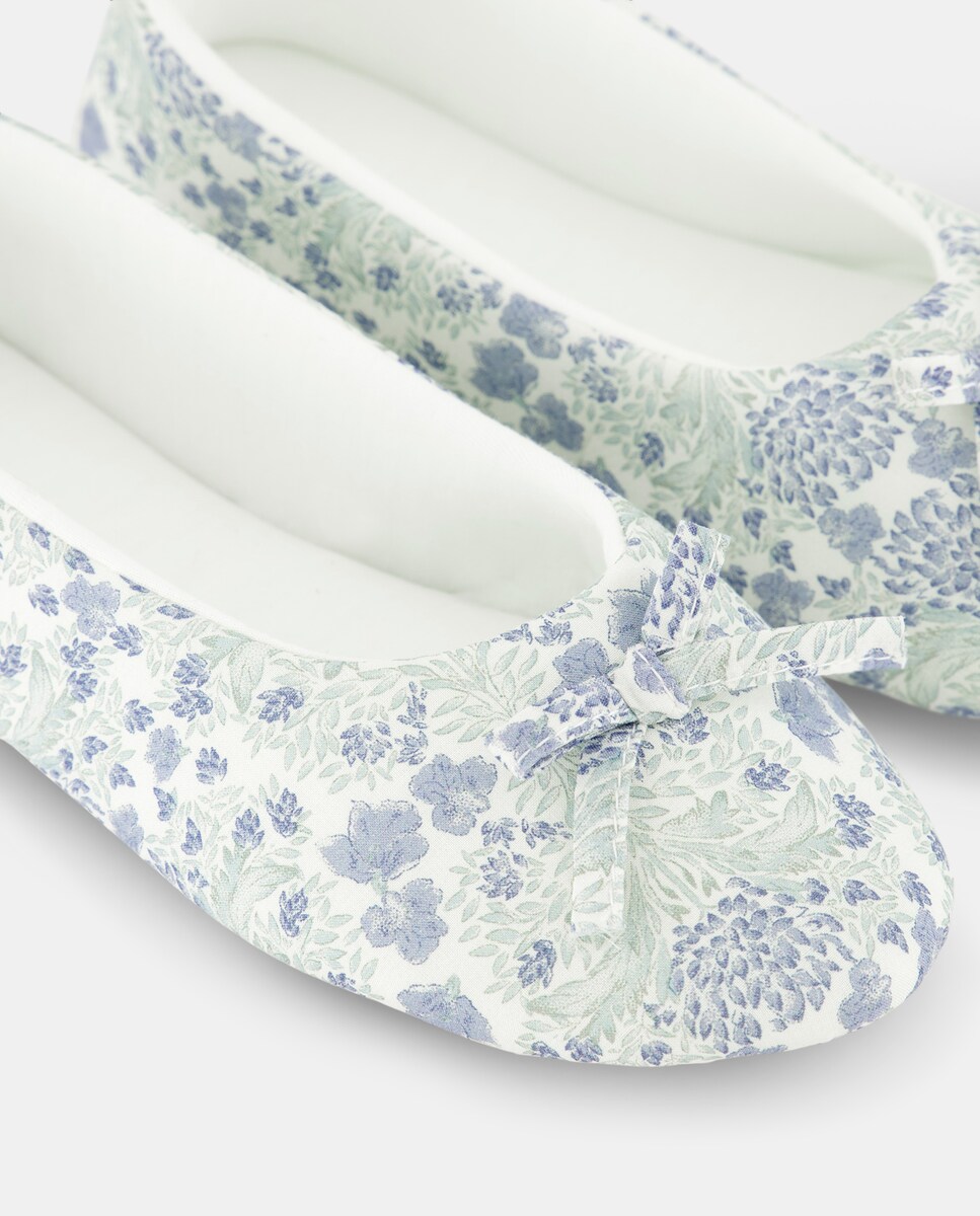 Zapatilla de mujer estampada Azul-6