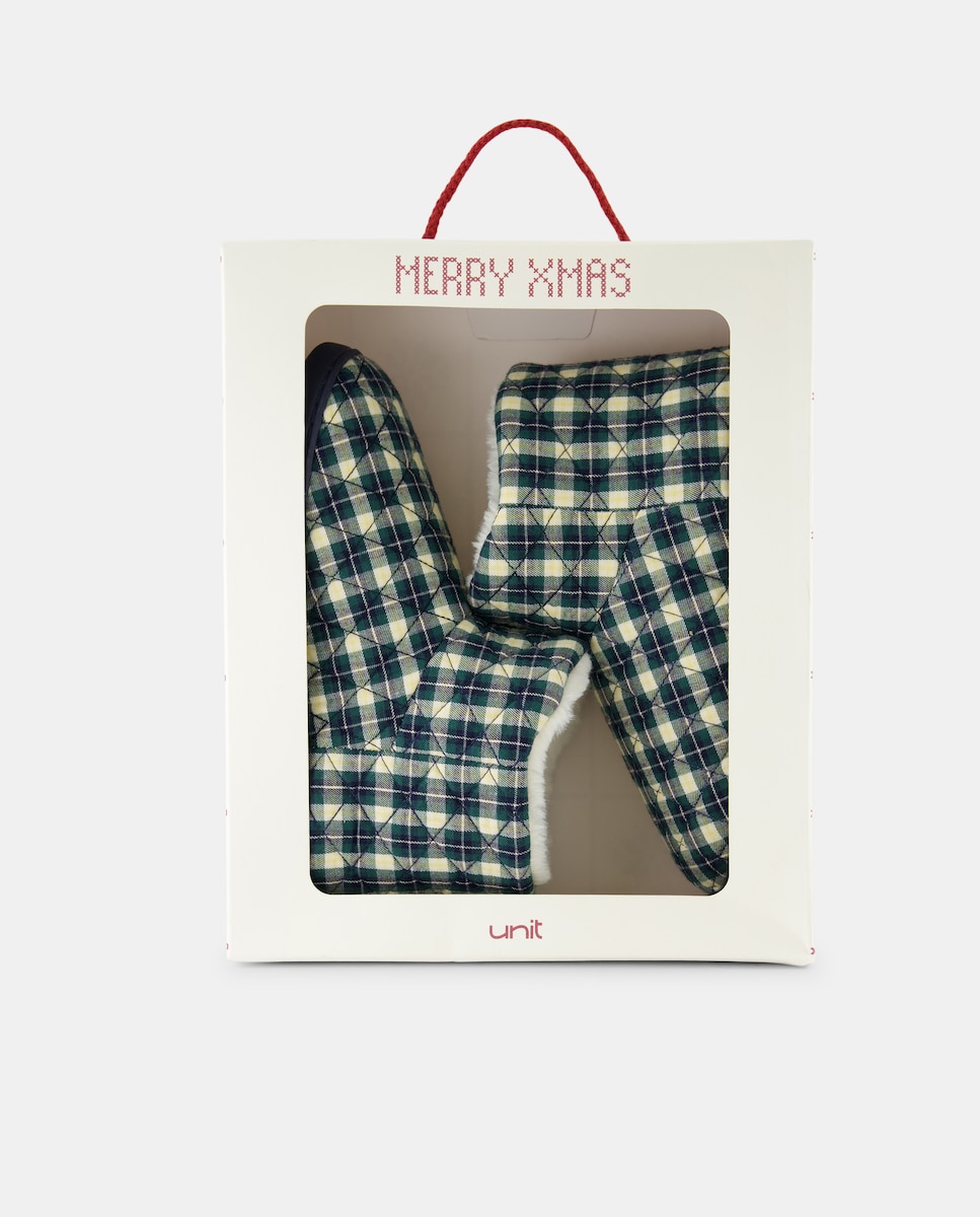 Zapatilla de mujer de cuadros Azul-1