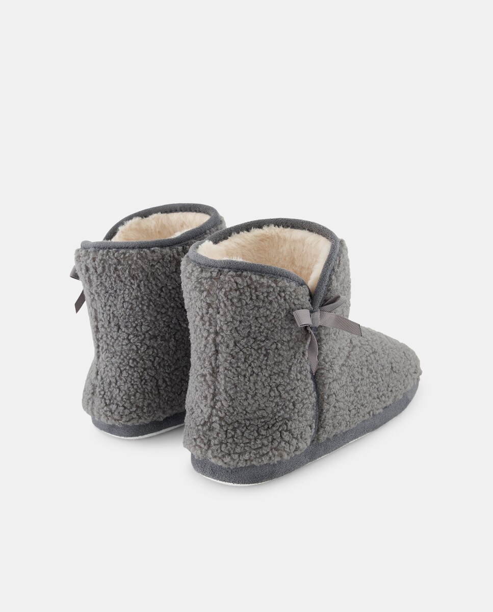 Bota de mujer efecto pelo 400 Azul-4