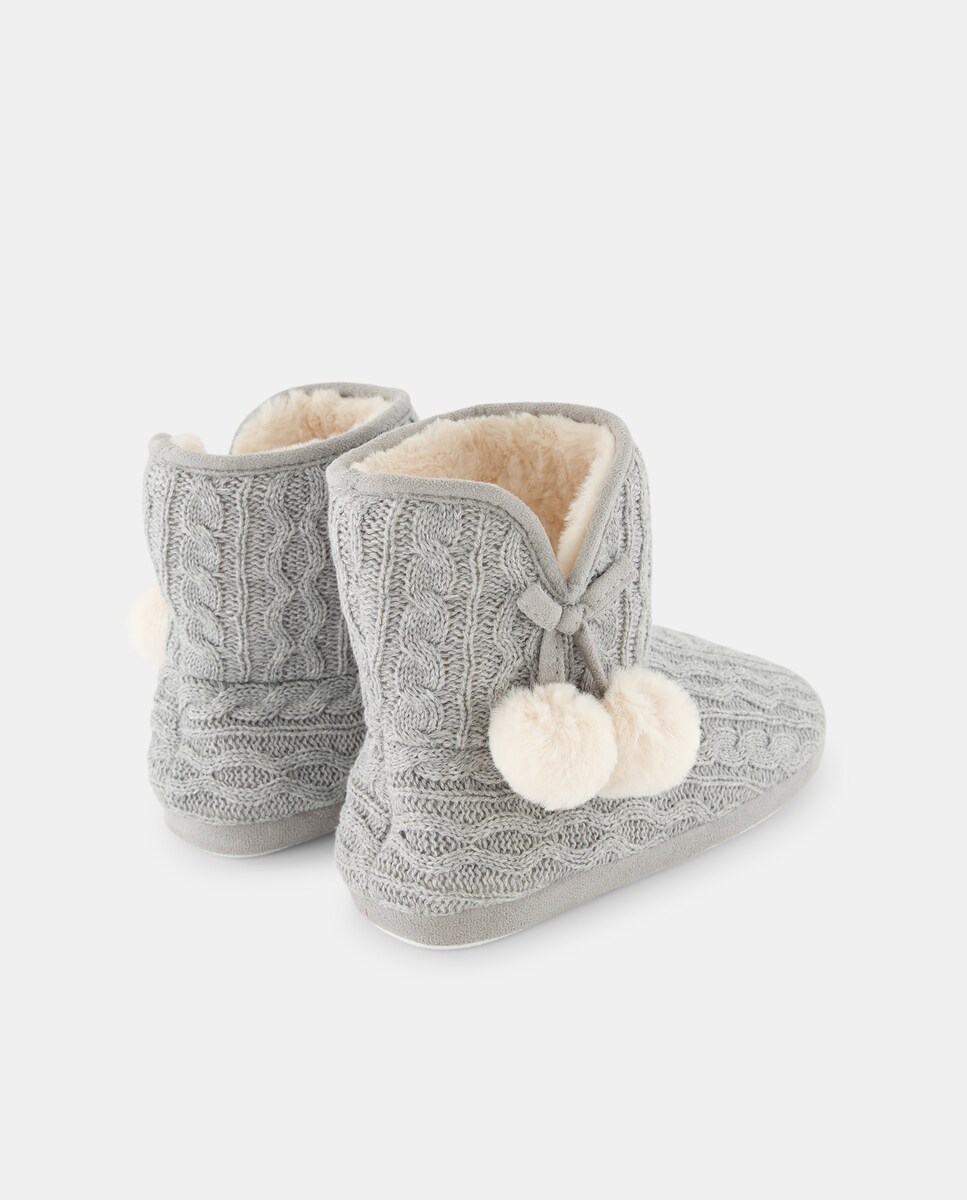Bota de mujer de punto Gris claro-4