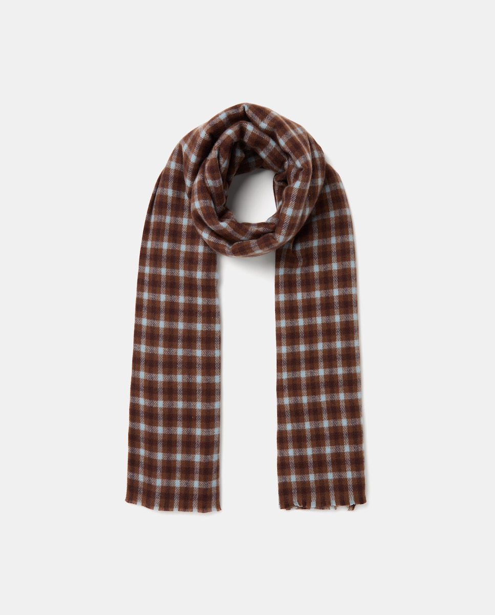 Bufanda de mujer de cuadros Marrón-2