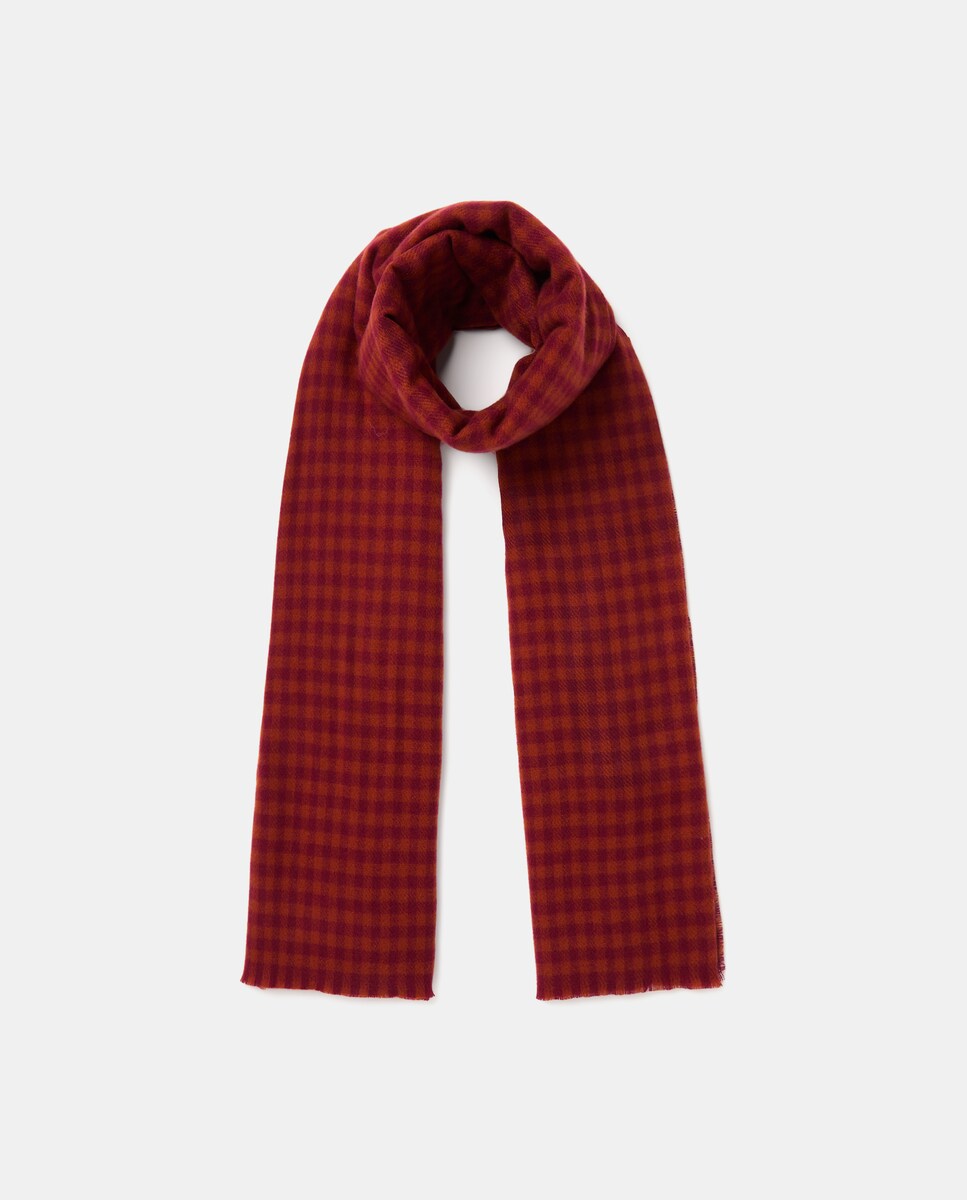 Bufanda de mujer de cuadros Naranja-2