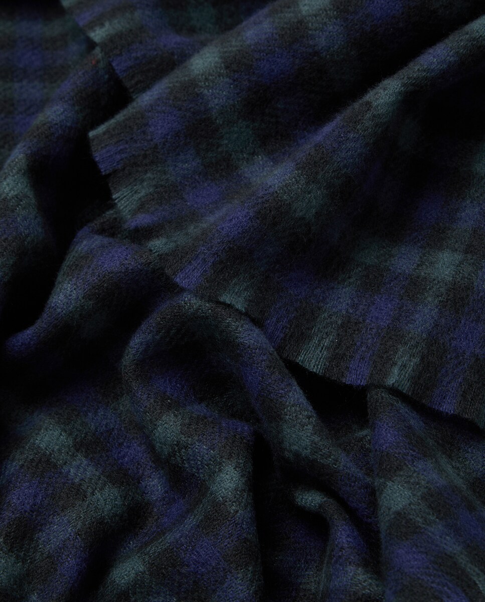 Bufanda de mujer de cuadros Azul-3