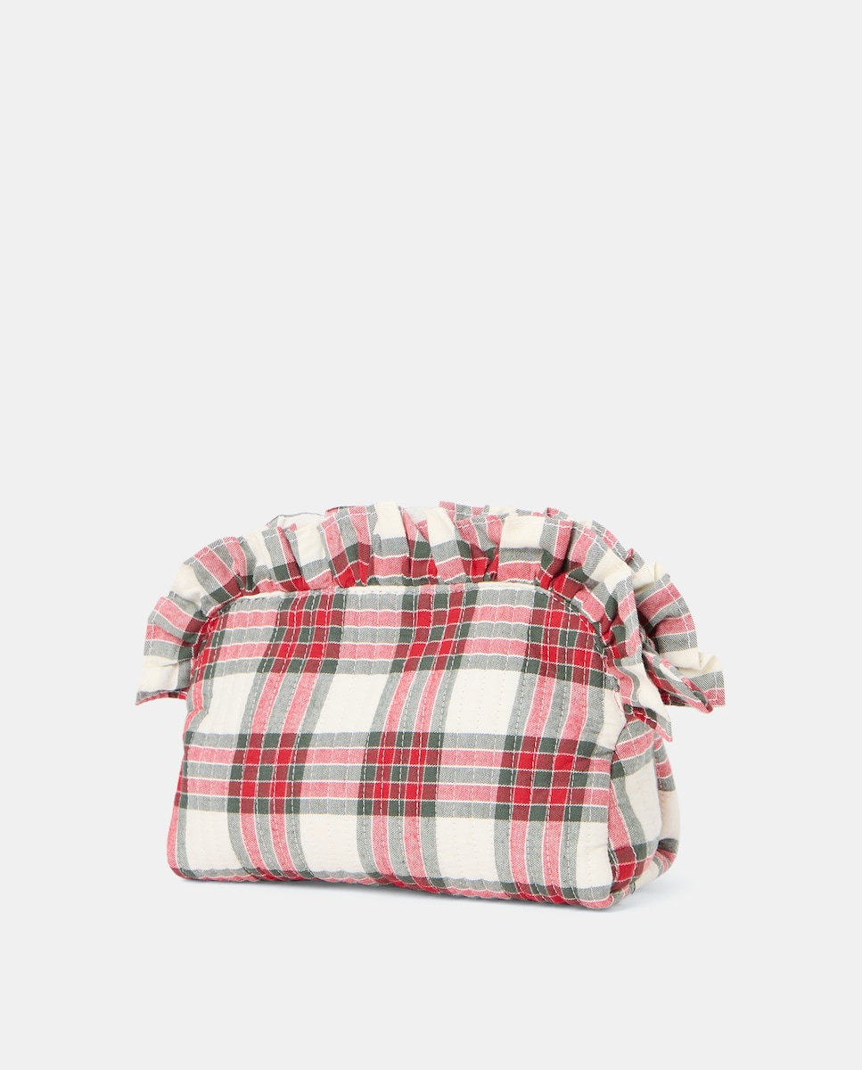 Bolsa de mano de mujer cuadros Rojo-2