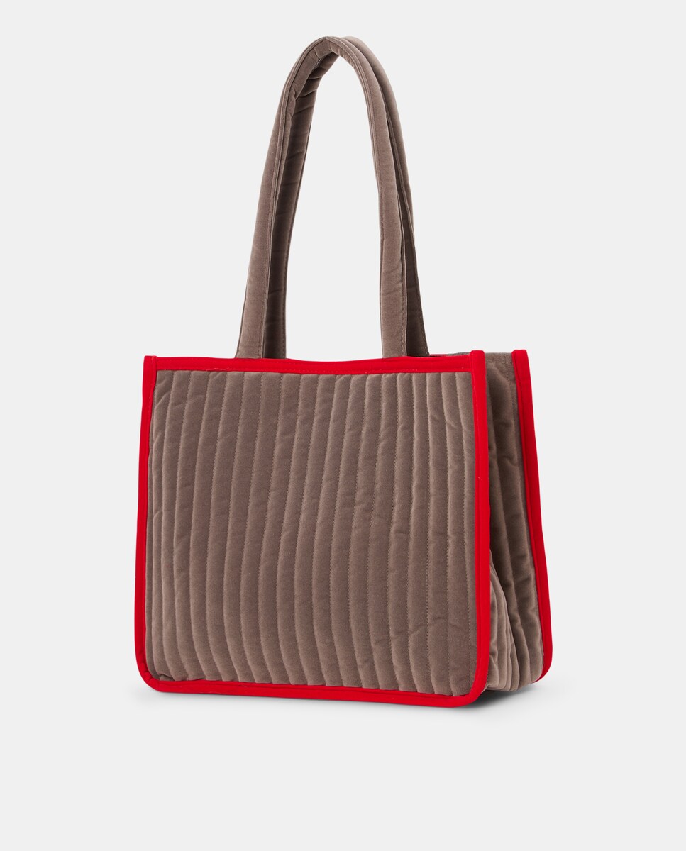 Bolso de mujer terciopelo Visón claro-2