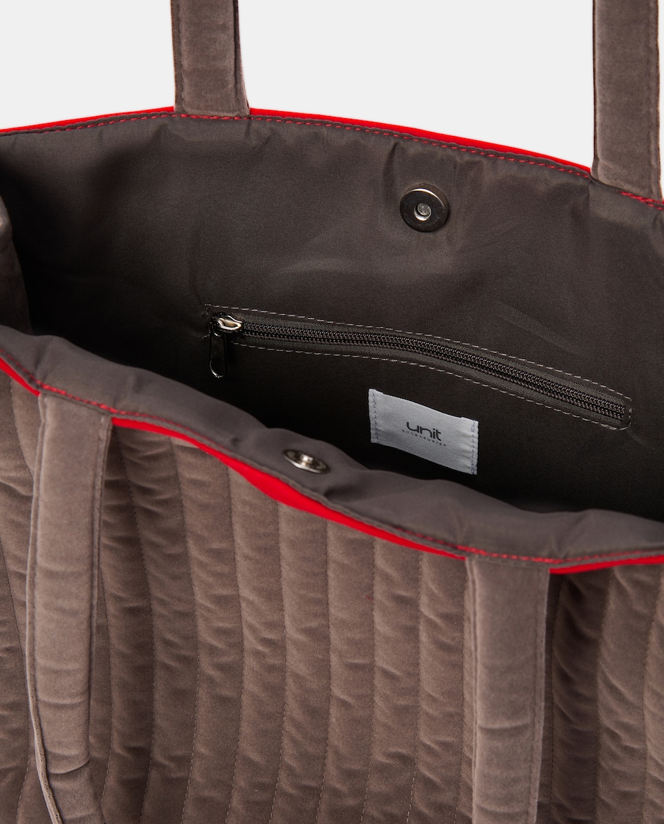 Bolso de mujer terciopelo Visón claro-3