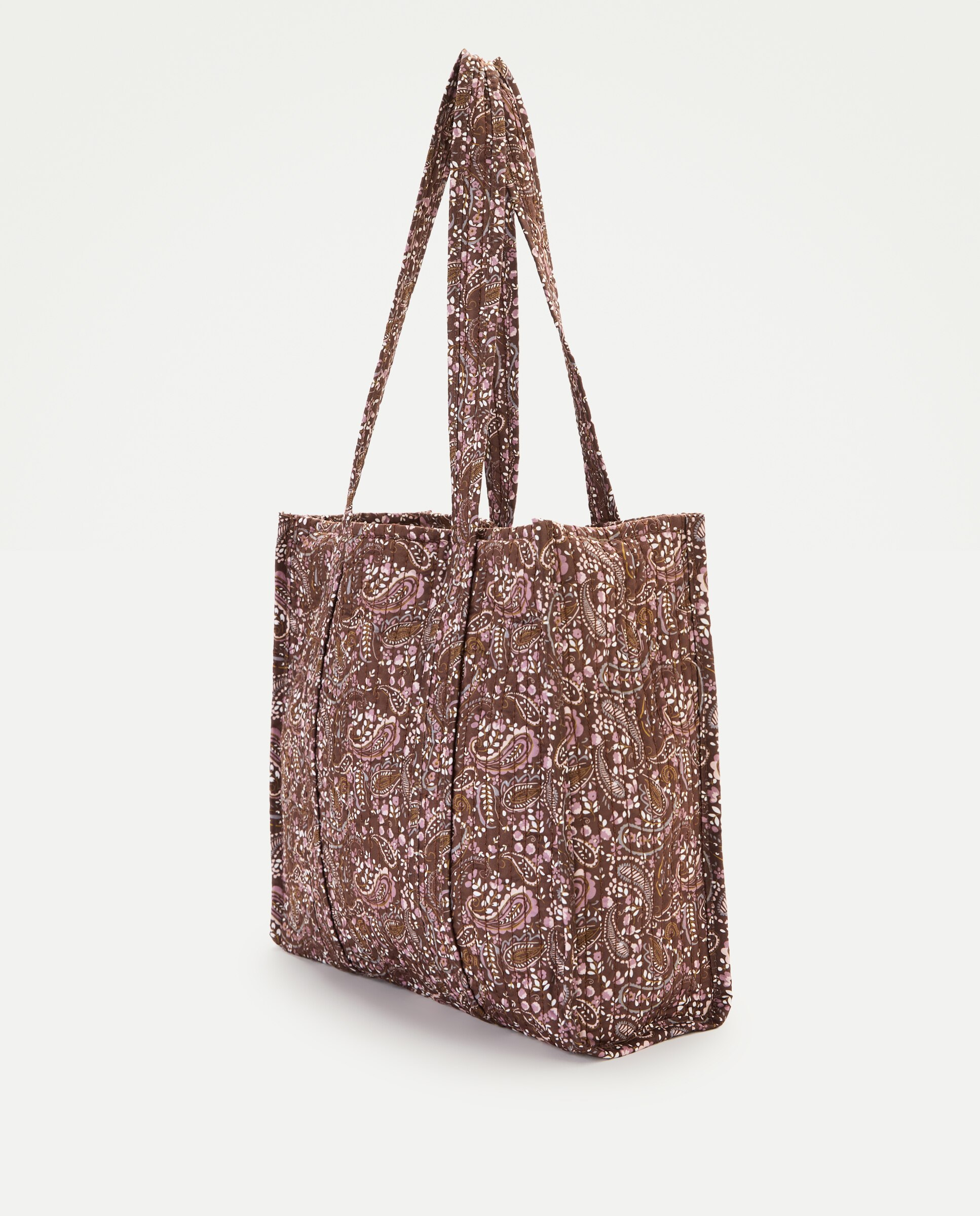 Bolso tela mujer estampado Marrón-2
