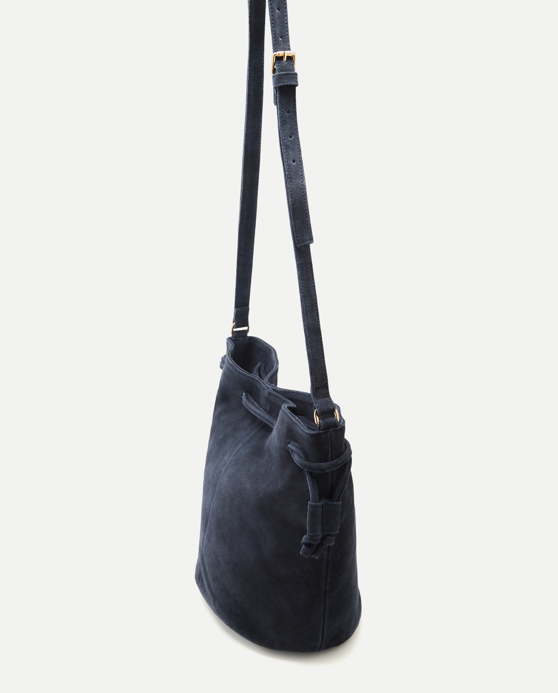 Bolso mujer borlas piel Azul marino-3