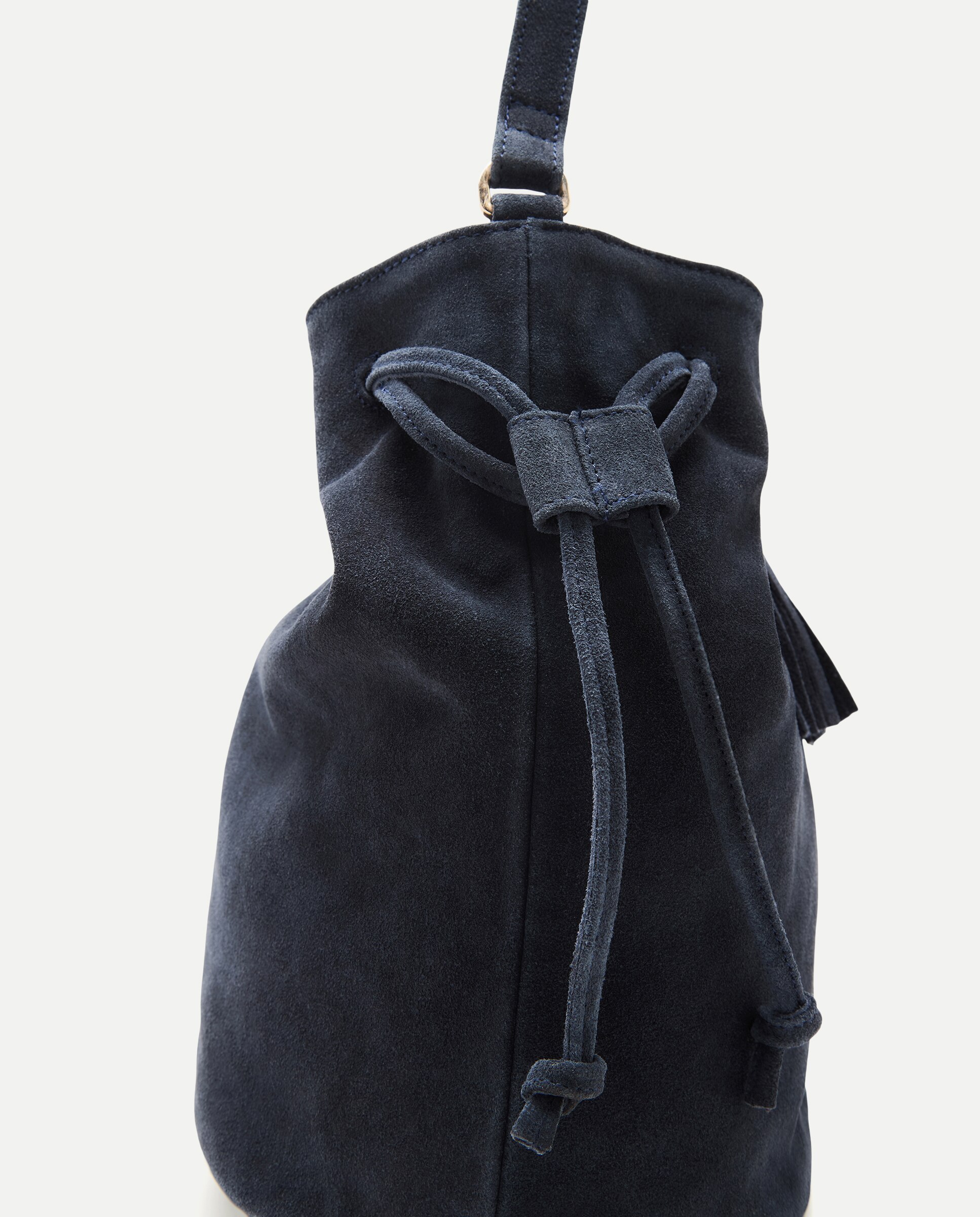 Bolso mujer borlas piel Azul marino-4
