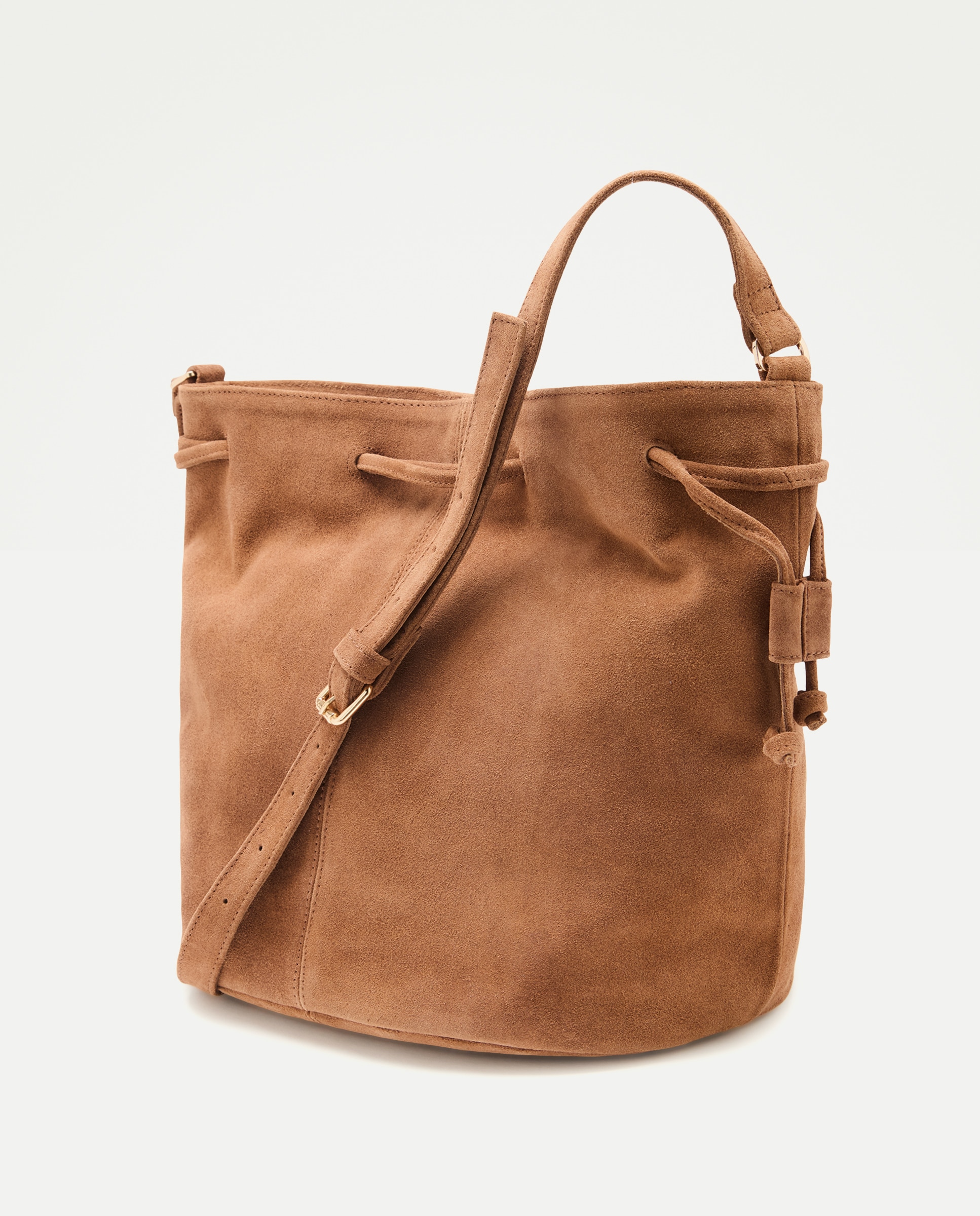 Bolso mujer borlas piel 730 Camel-2