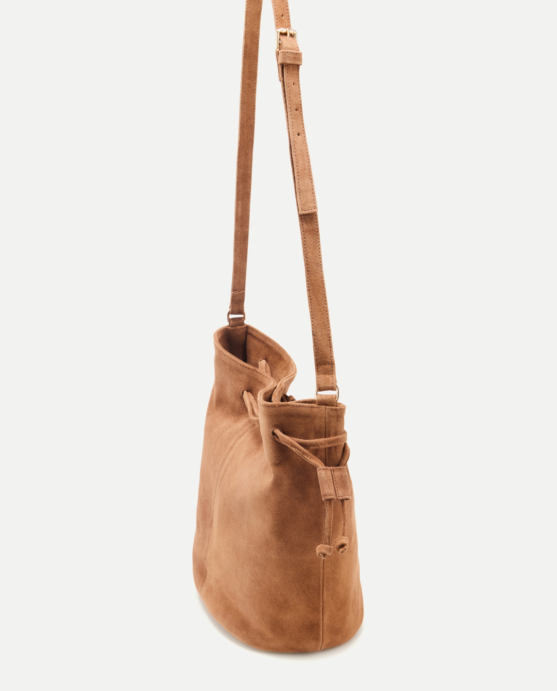 Bolso mujer borlas piel 730 Camel-3