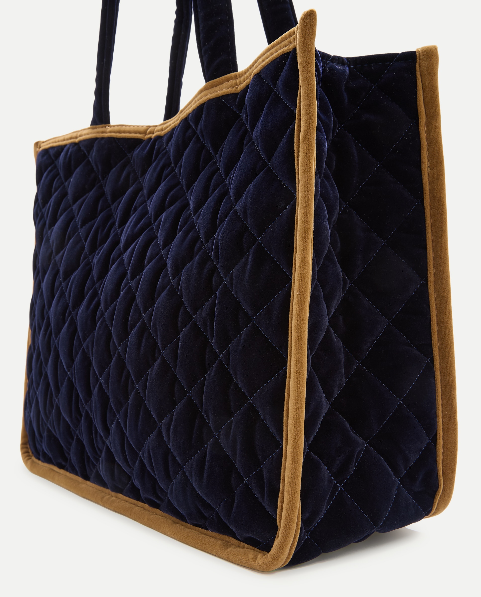 Bolso mujer terciopelo acolchado 430 Azul oscuro-4