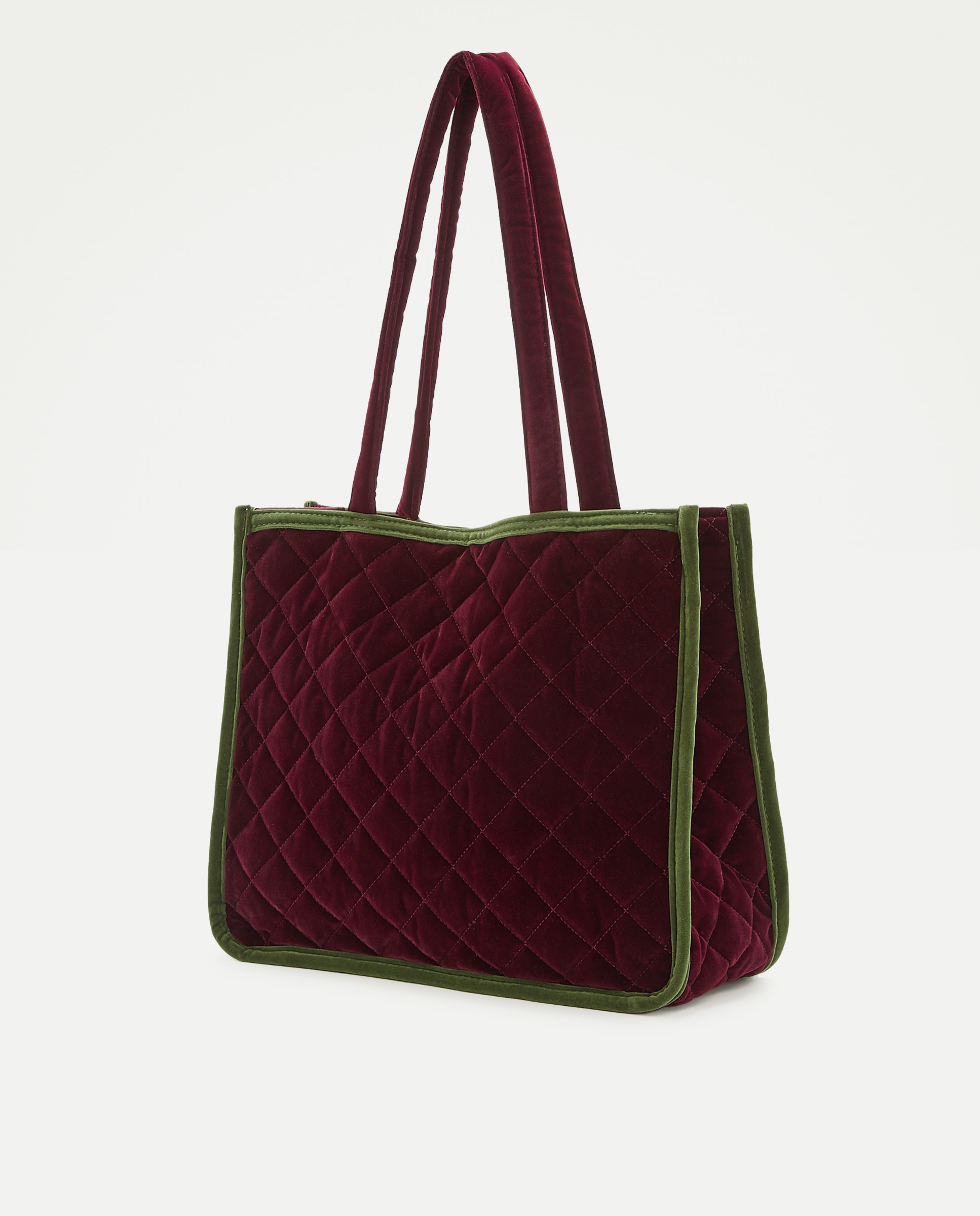 Bolso mujer terciopelo acolchado Burdeos-2