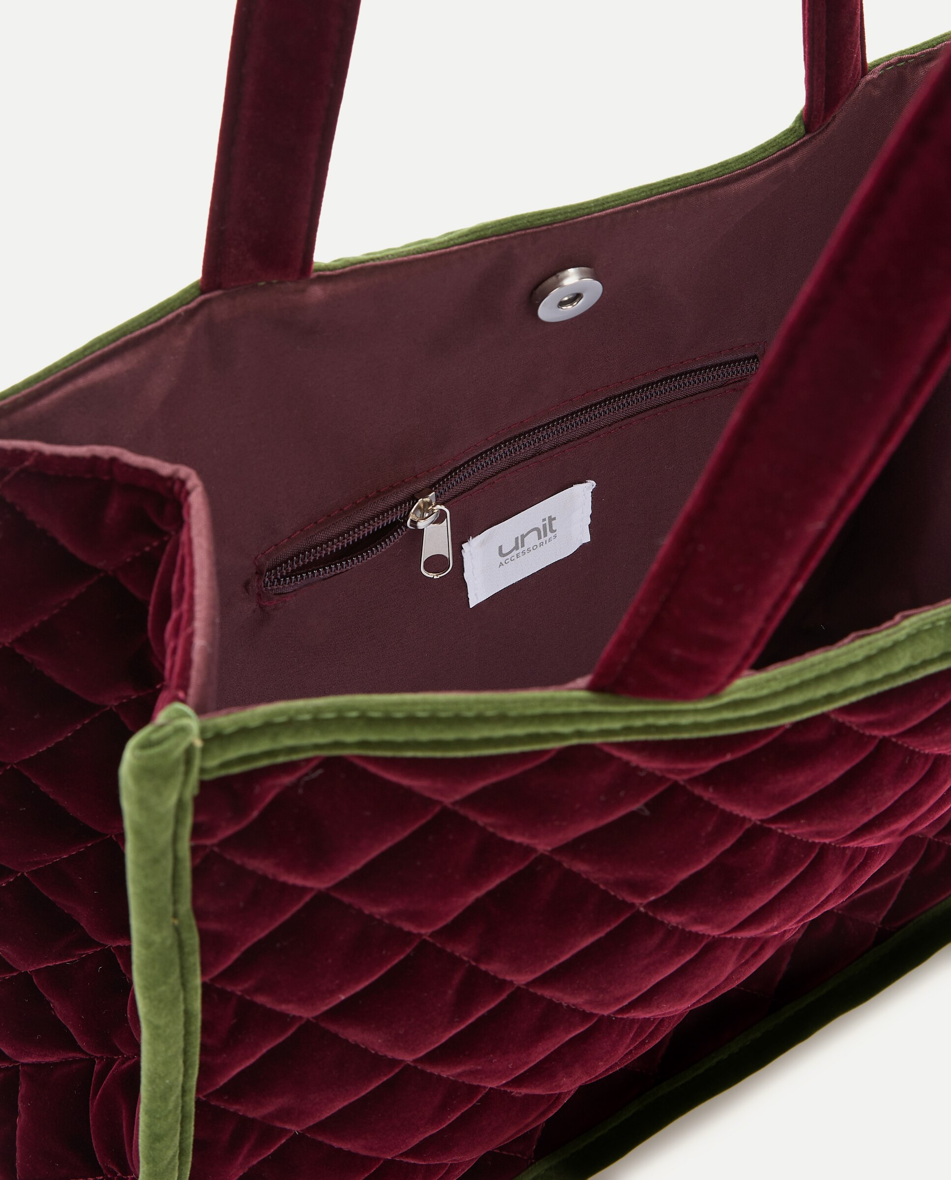 Bolso mujer terciopelo acolchado Burdeos-3