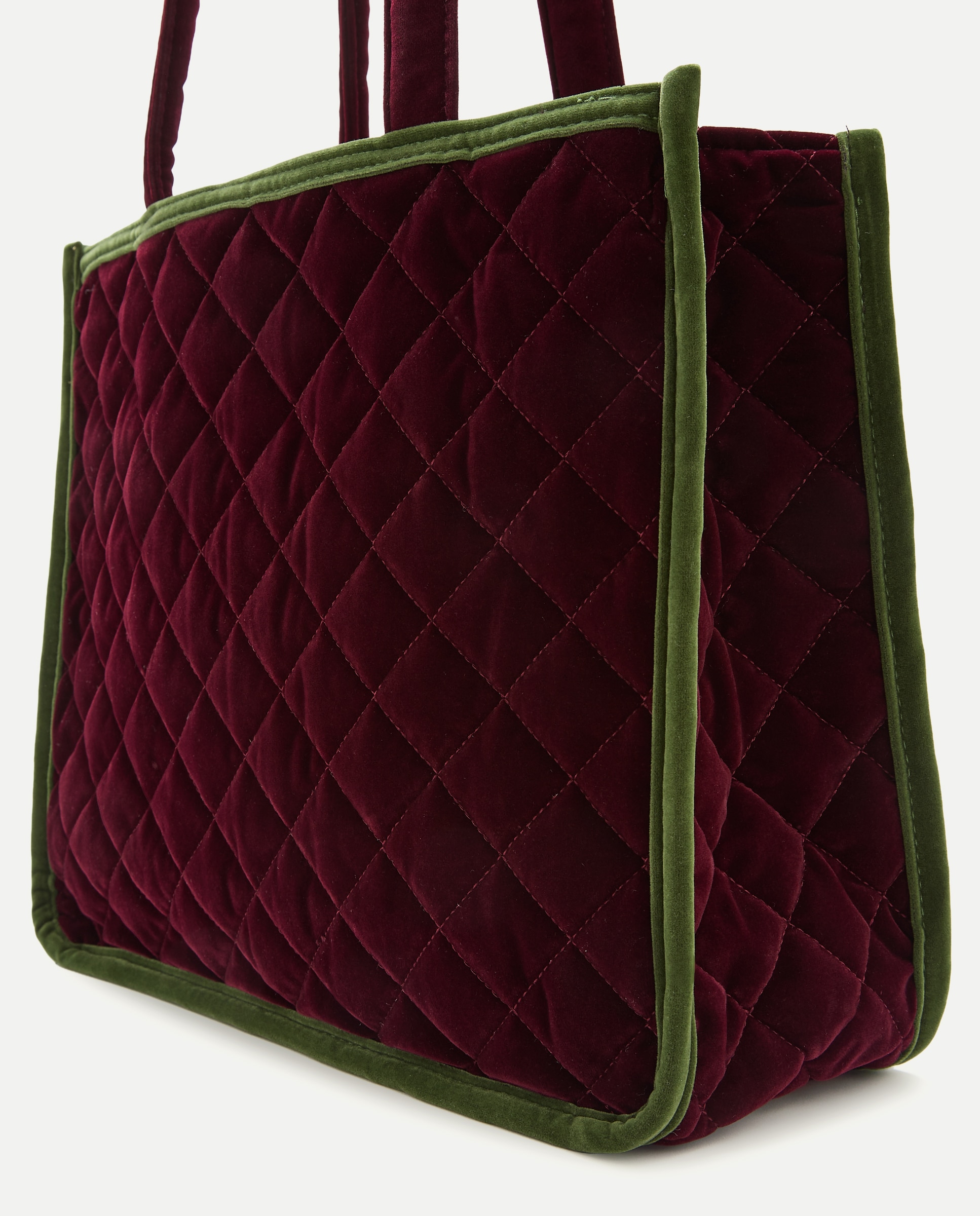 Bolso mujer terciopelo acolchado Burdeos-4