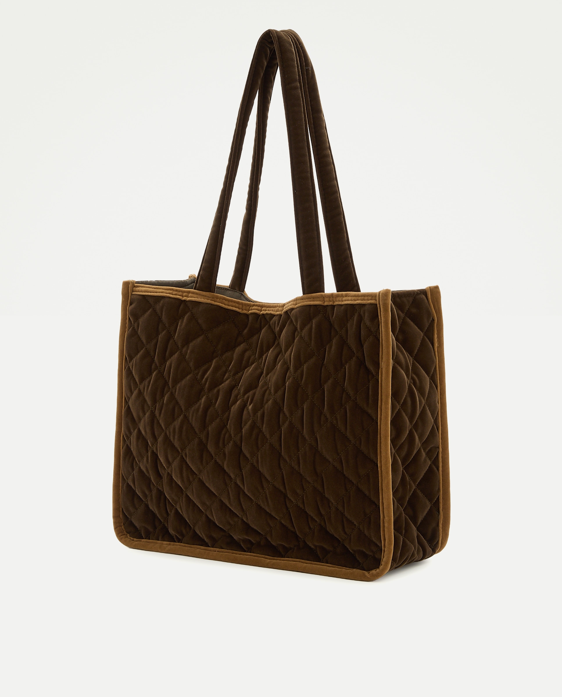 Bolso terciopelo acolchado mujer 520 Kaki-2