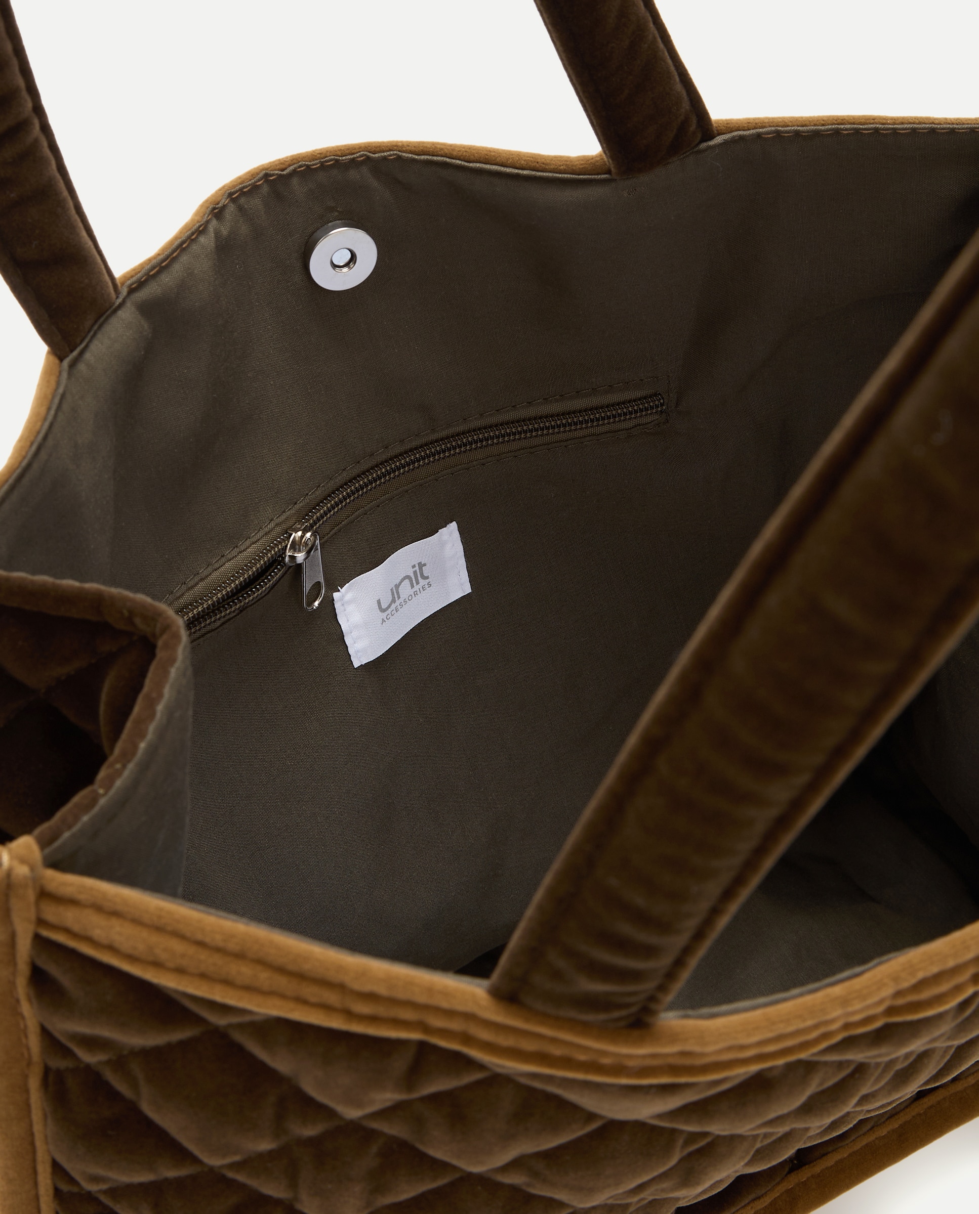 Bolso terciopelo acolchado mujer 520 Kaki-3