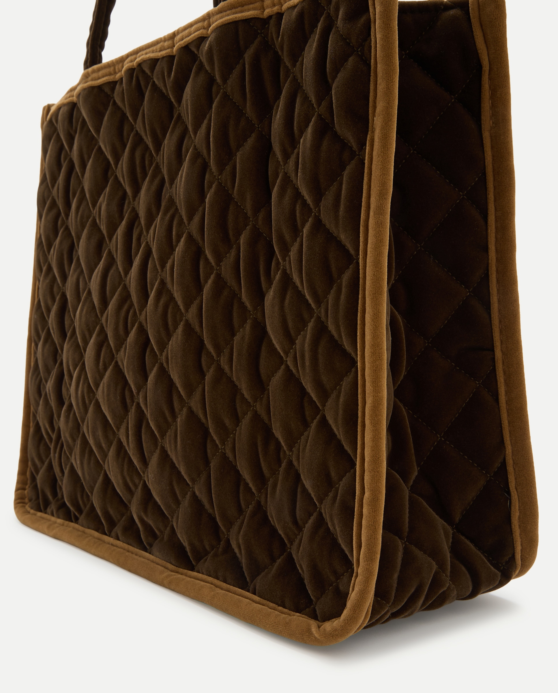 Bolso terciopelo acolchado mujer 520 Kaki-4