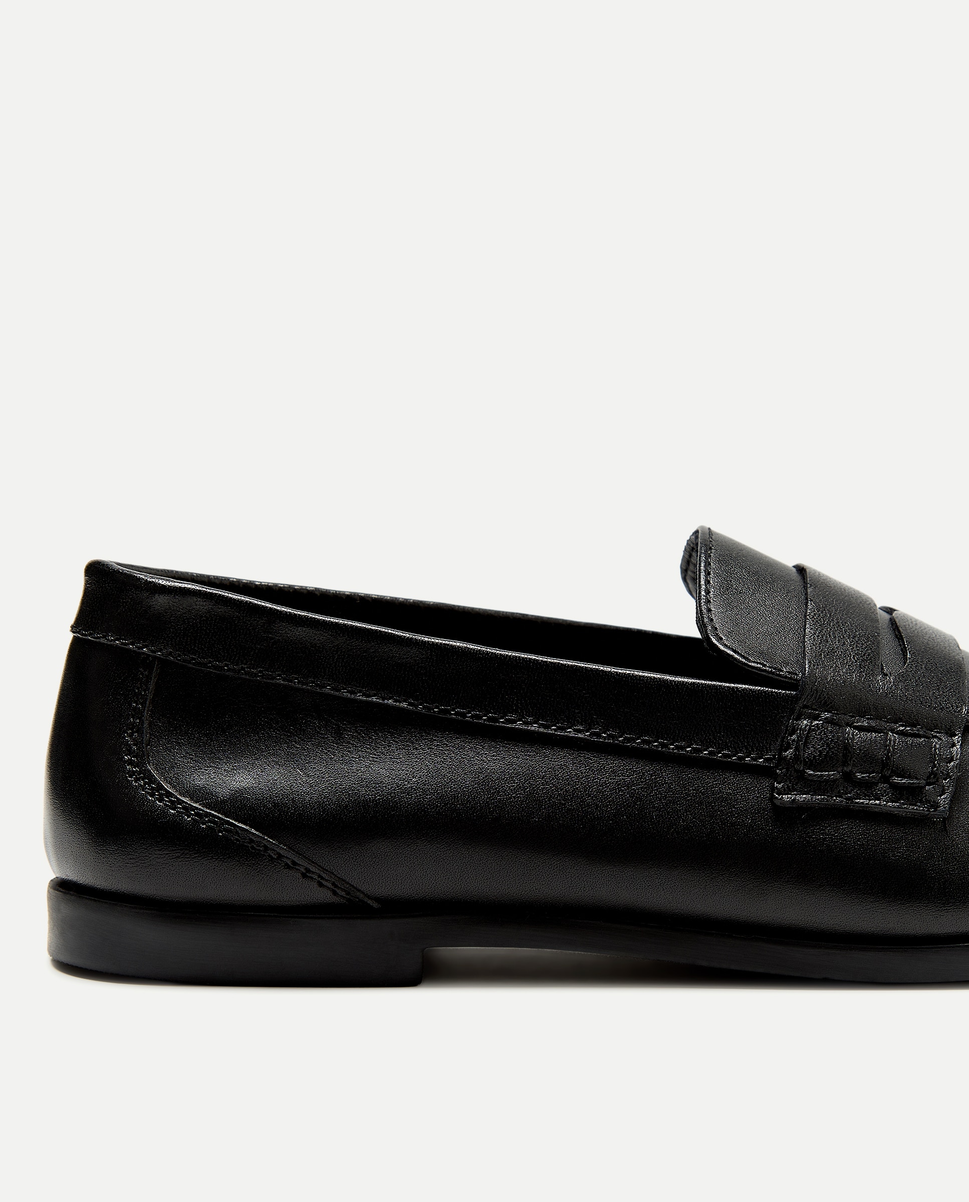 Mocasín de mujer de piel Negro-5