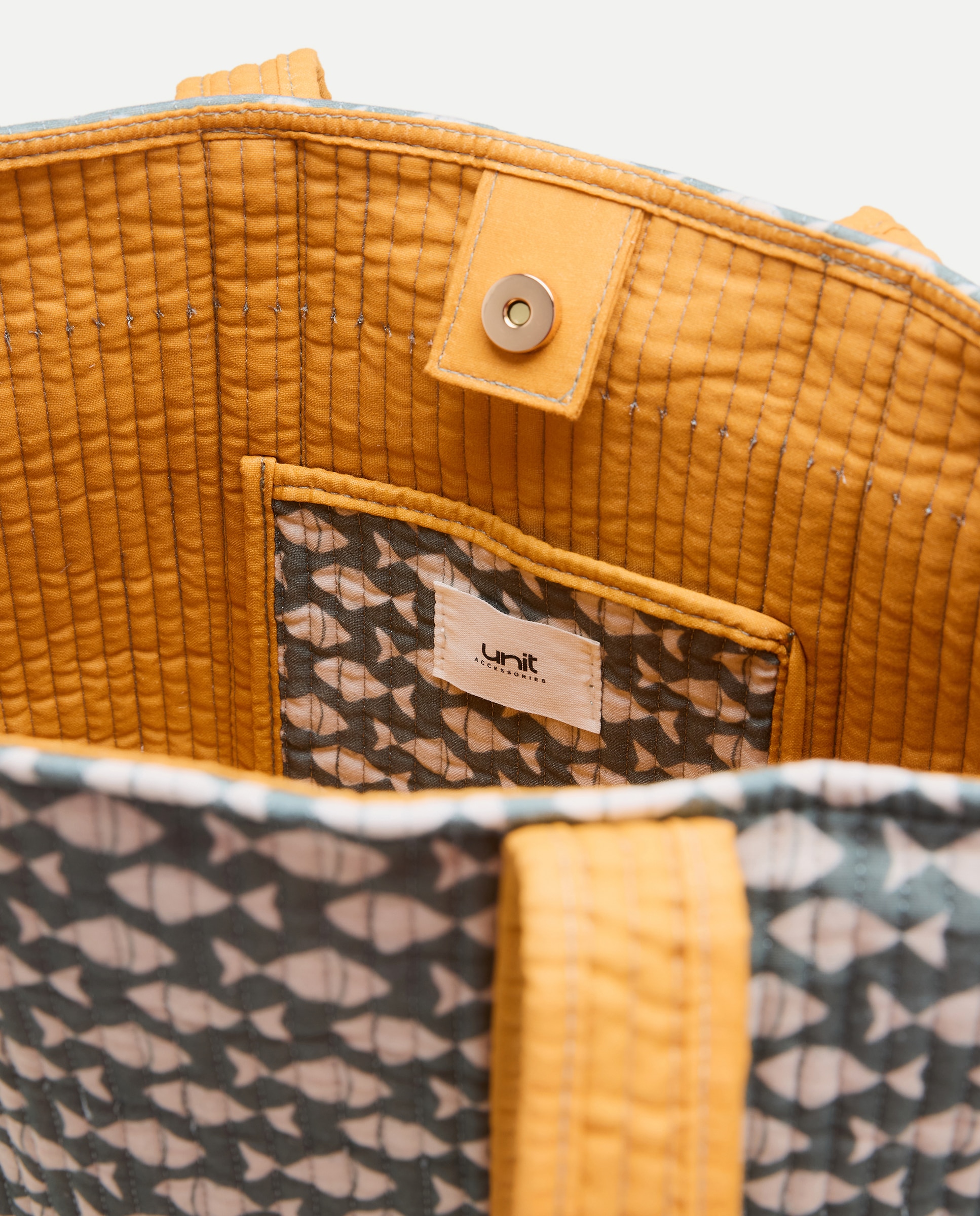Bolso mujer tela estampado Verde-3