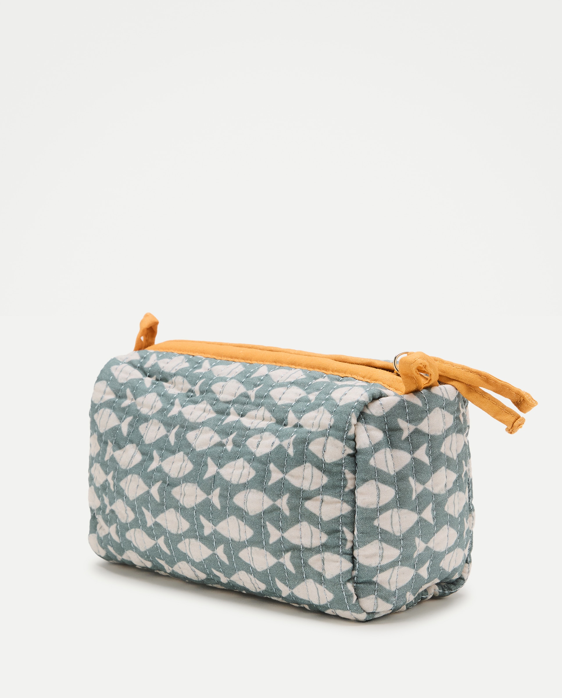 Neceser mujer tela estampado Verde-2