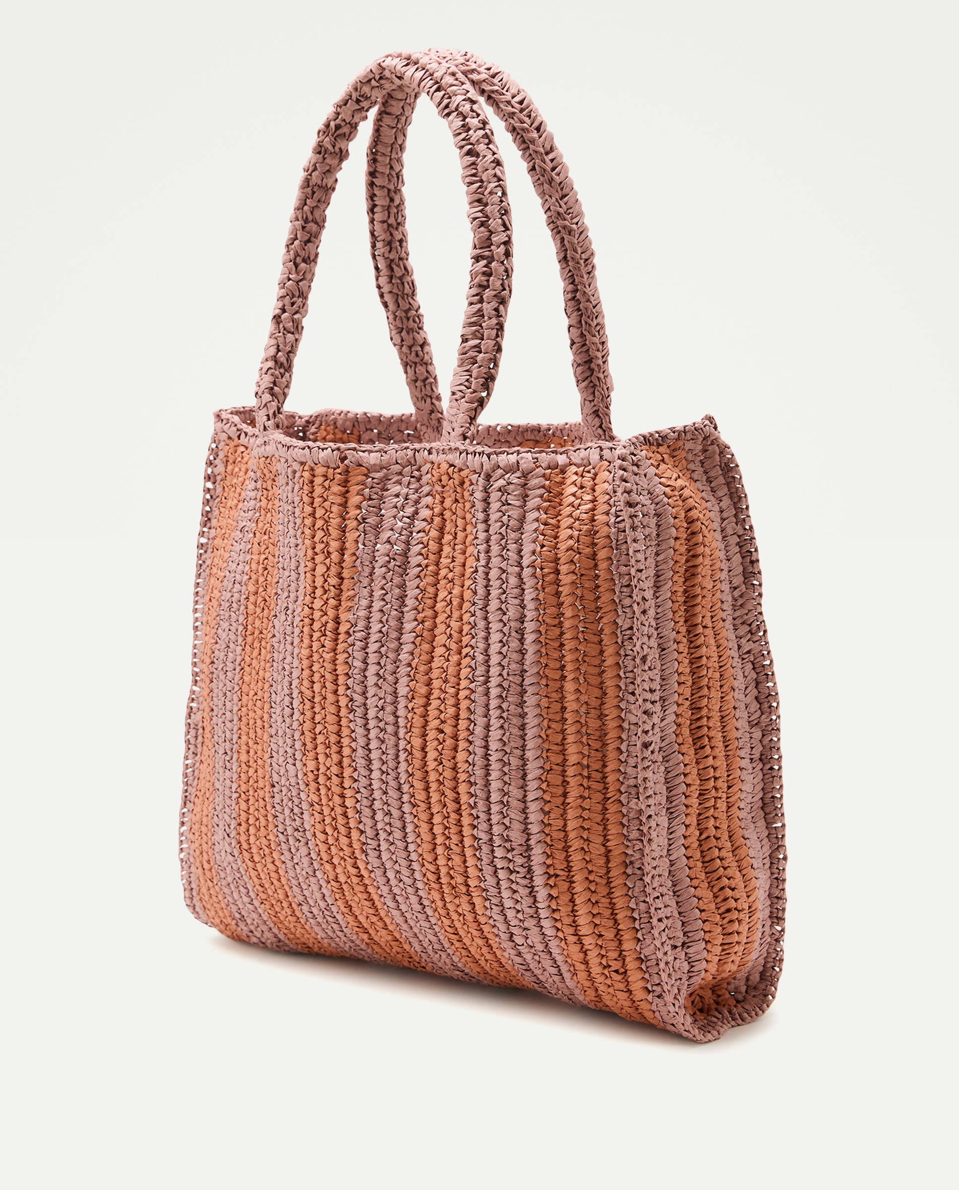Bolso mujer shopper rayas Rosa-2