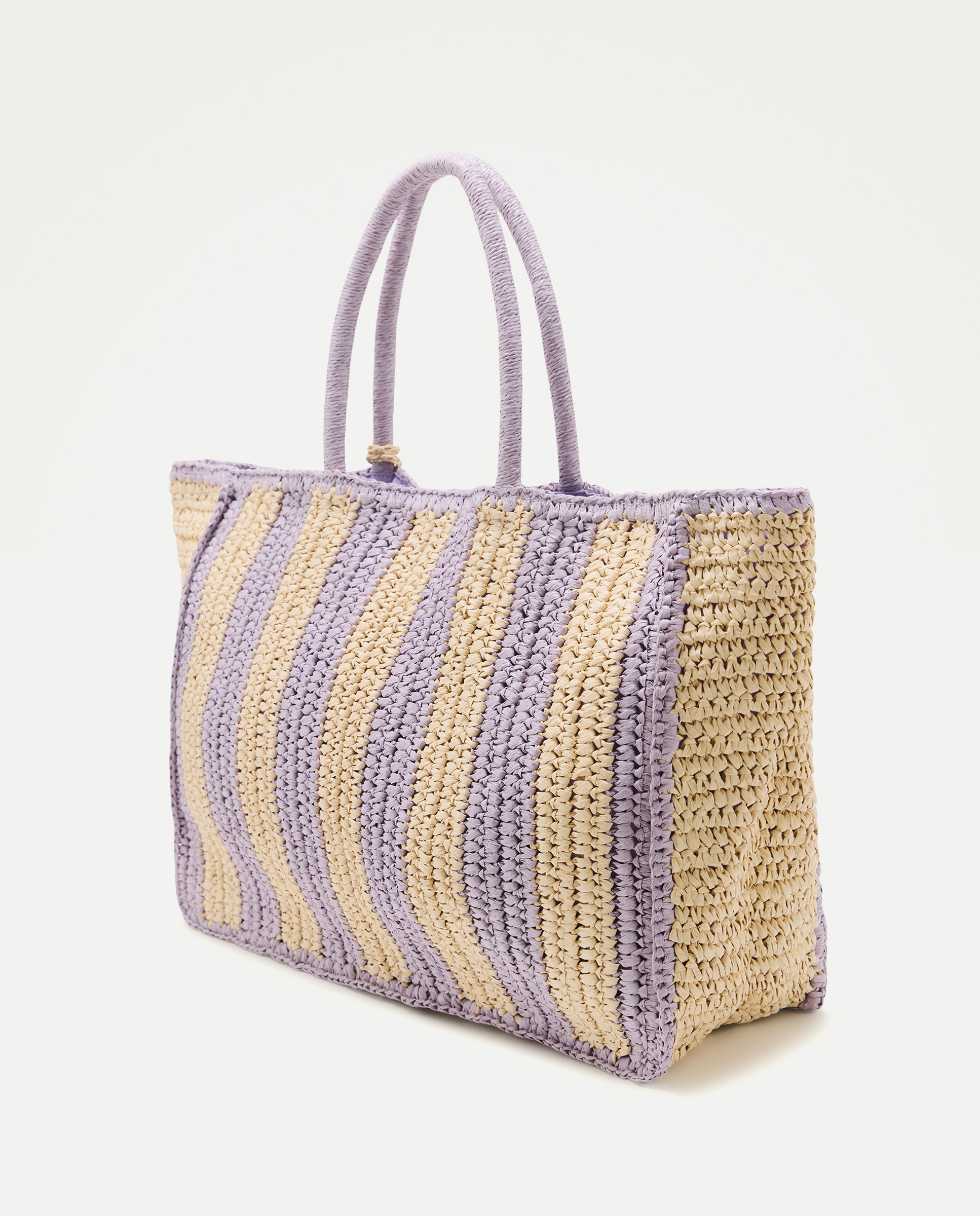 Bolso playa mujer rayas Rosa-2