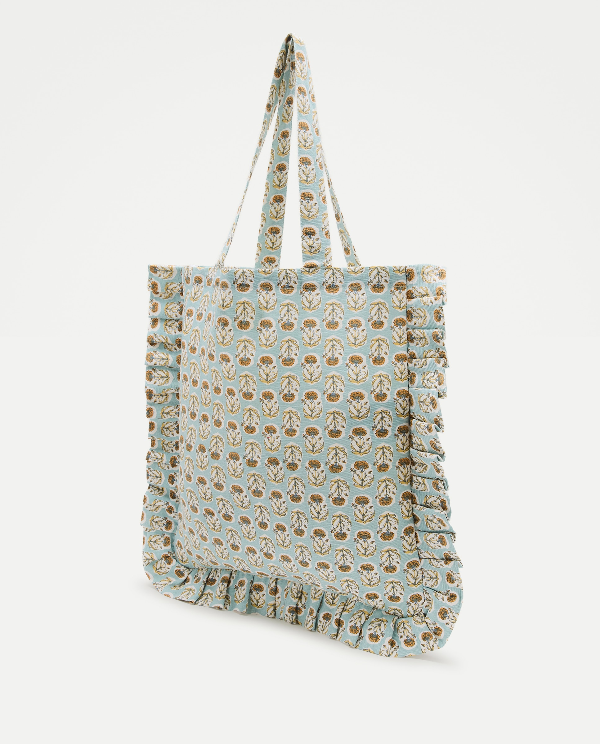 Bolsa mujer volante estampada Verde-2