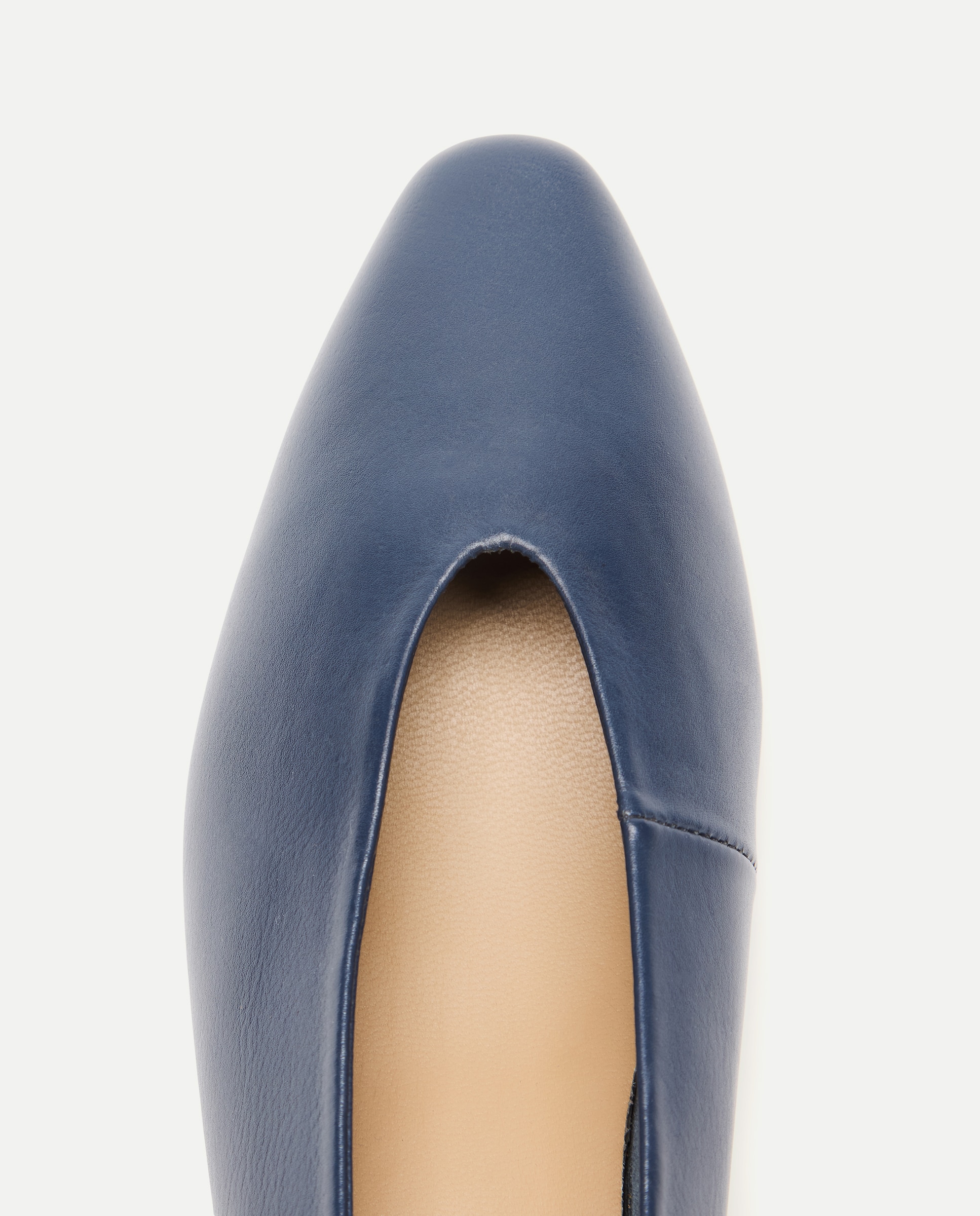 Bailarina de mujer de piel con tacón Azul marino-4