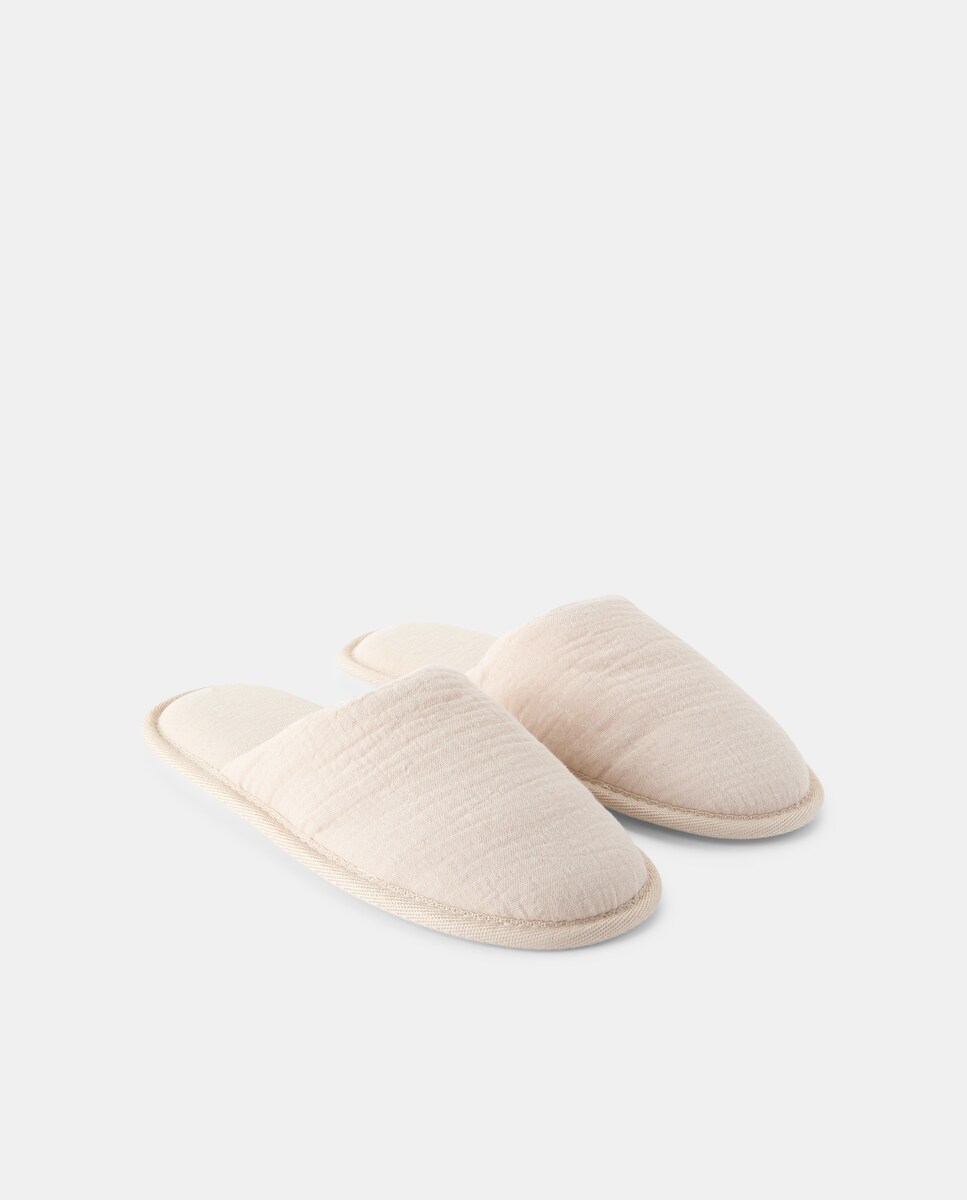 Zapatilla destalonada de algodón Arena-2