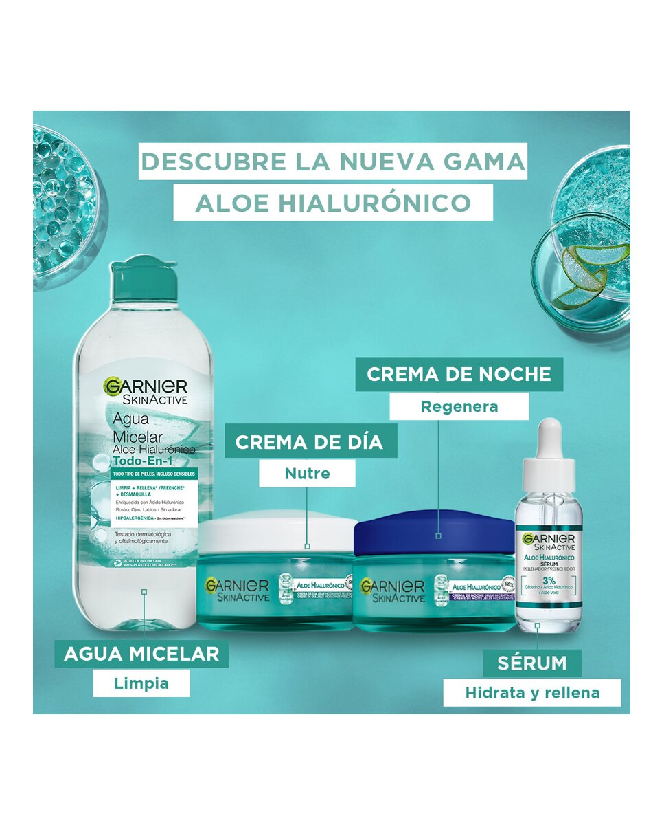 Agua Micelar Aloe Hialurónico Todo en 1 Garnier 5