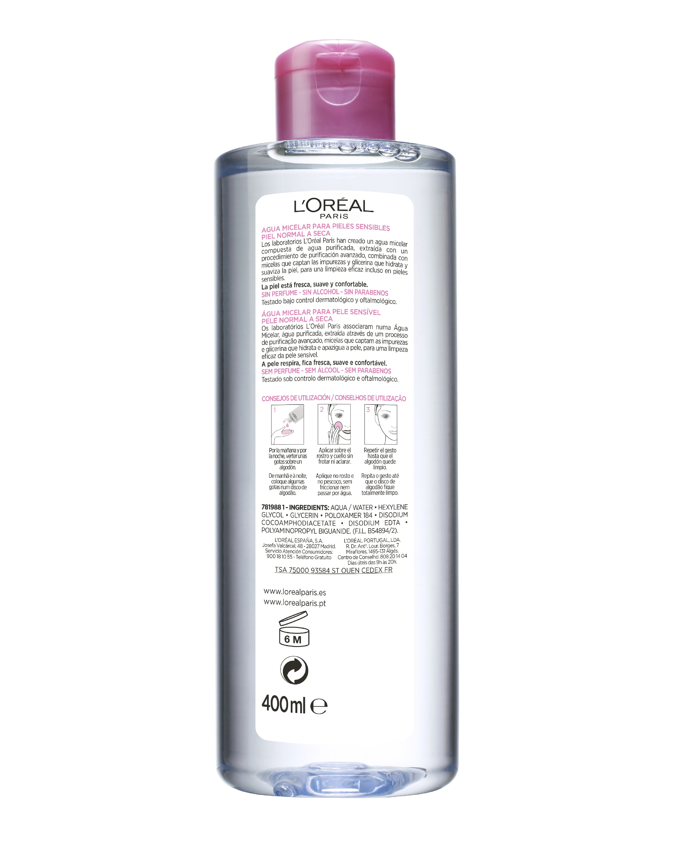 Agua micelar pieles normales a secas L'Oréal Paris - 400 ml 2