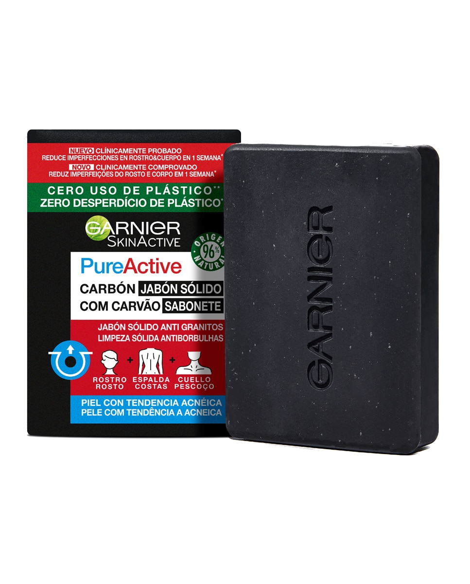 Garnier - Jabón Sólido Anti Granitos Pure Active Garnier.