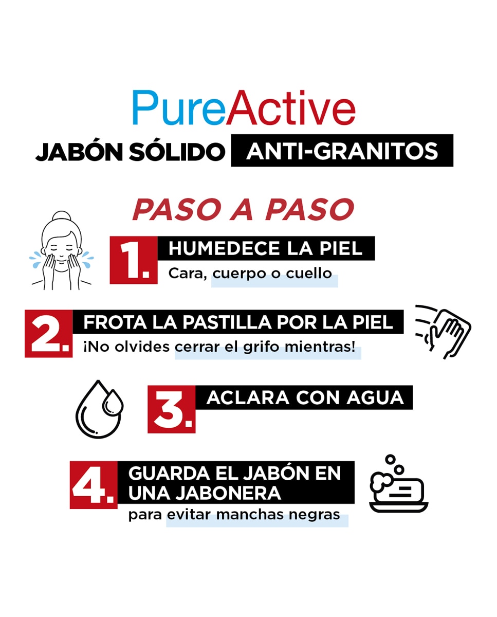 Jabón Sólido Anti Granitos Pure Active Garnier 2