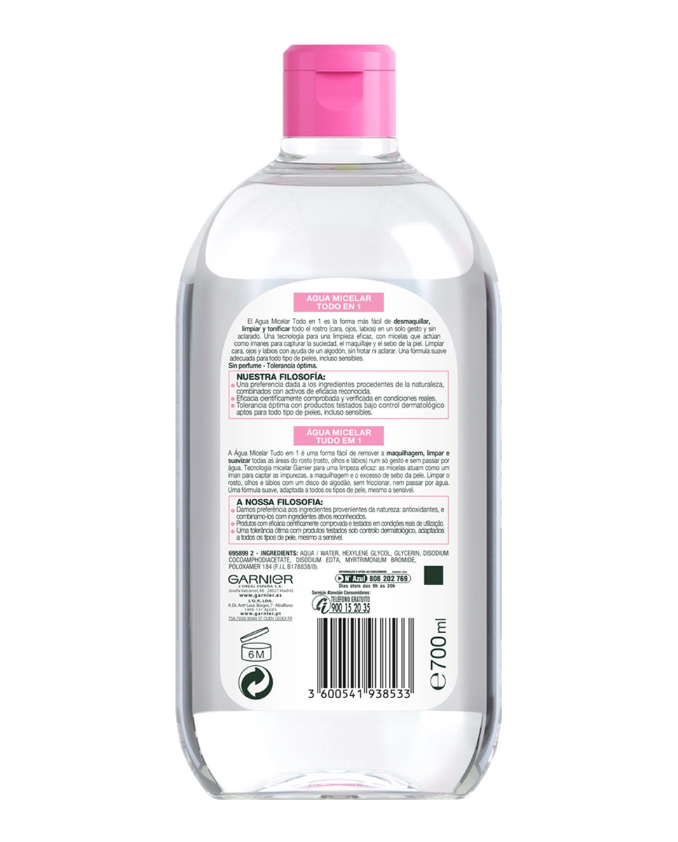 Agua micelar Clásica Skin Active 700 ml Garnier - 700 ml 2