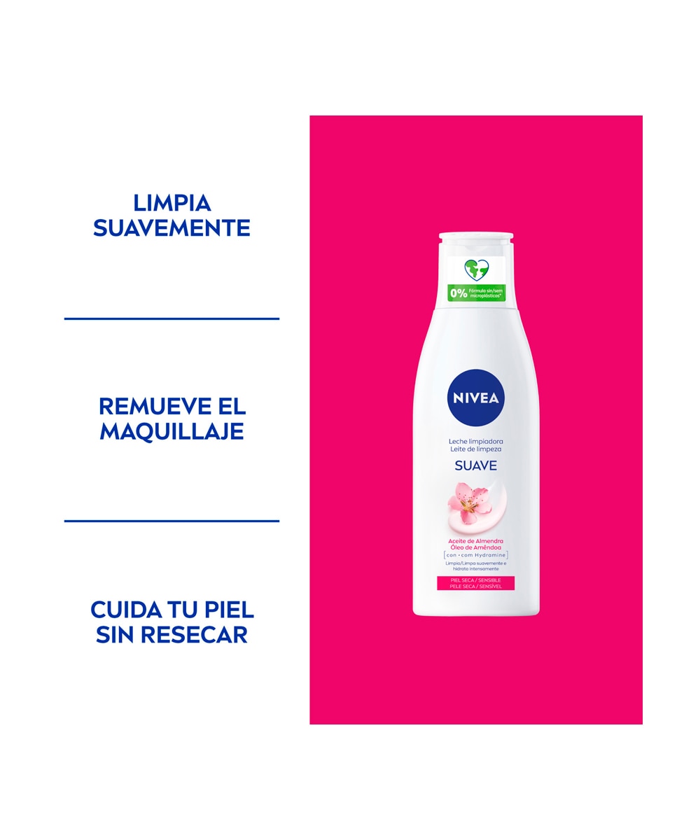 Leche Limpiadora Suave Piel Seca 200 ml Nivea - 200 ml 3