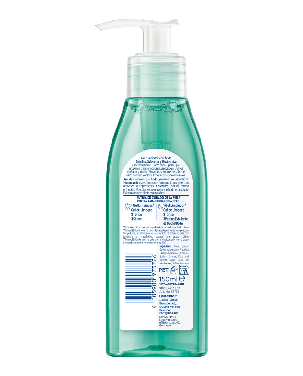 Gel Derma Skin Clear Limpiador Facial 150 ml Nivea - 150 ml 2