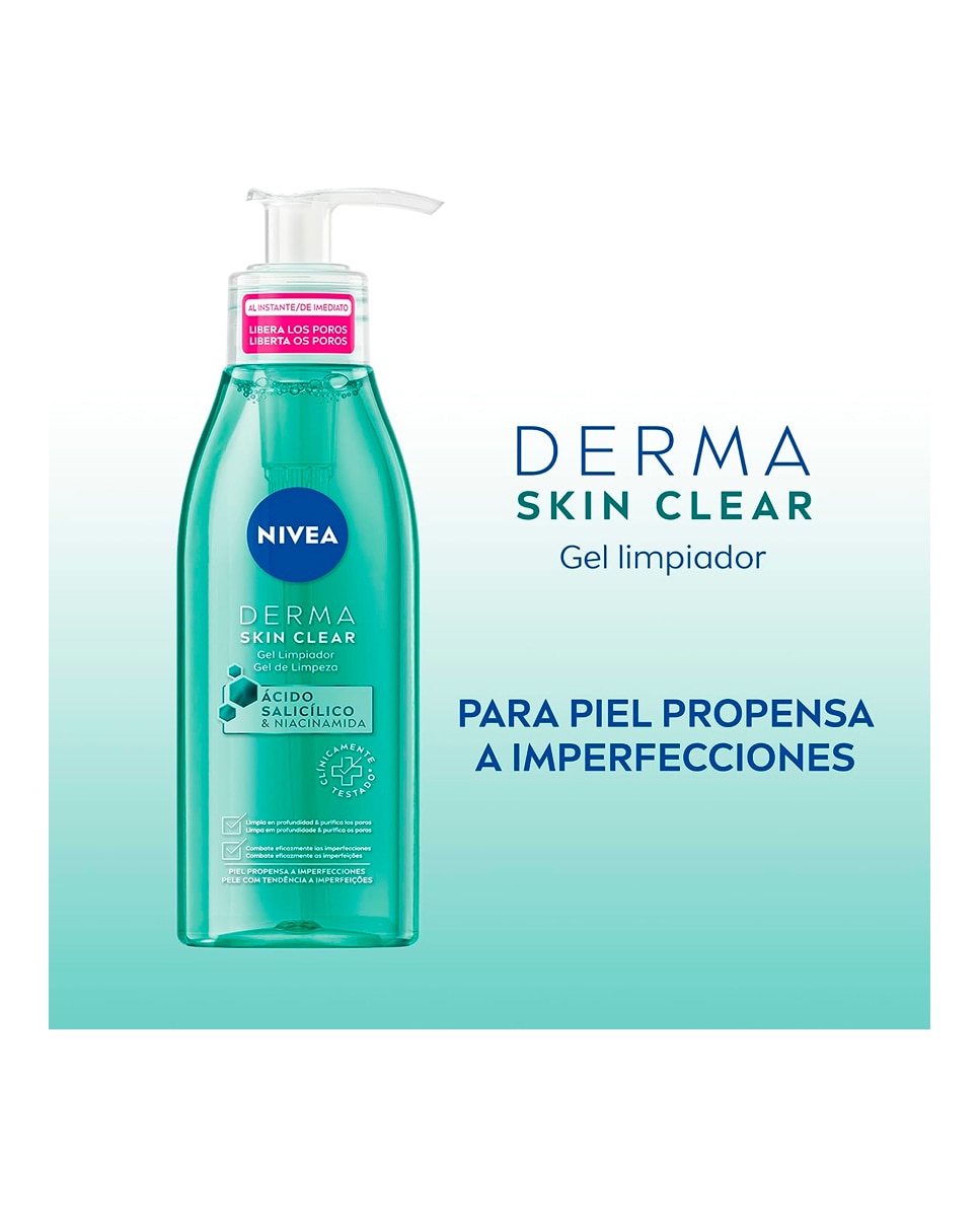 Gel Derma Skin Clear Limpiador Facial 150 ml Nivea - 150 ml 3