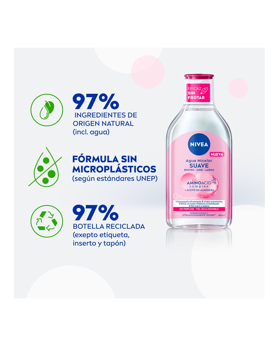 Agua Micelar 5 En 1 Piel Seca Y Sensible 400 ml Nivea - 400 ml 6