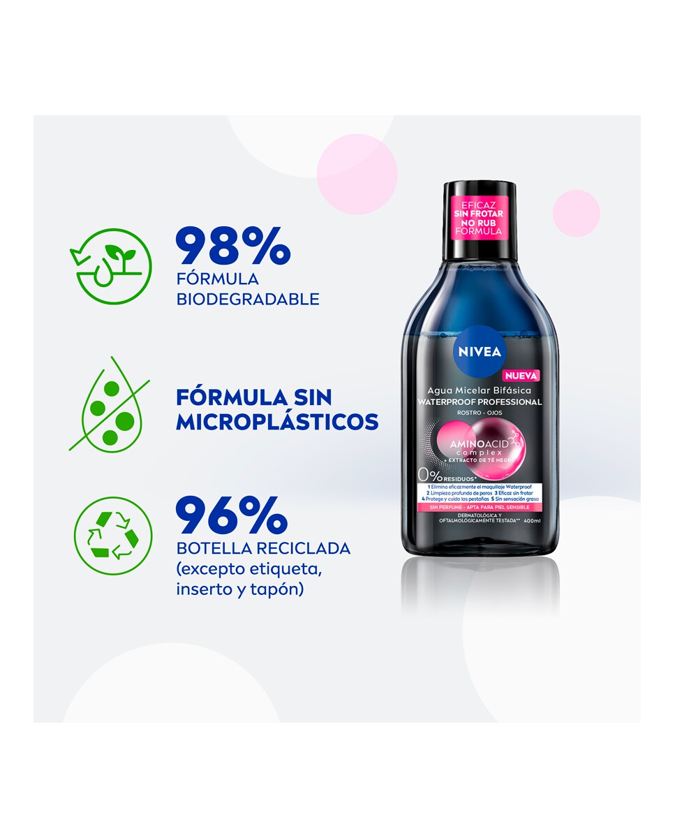 Agua Micelar Bifásica Profesional 400 ml Nivea 3